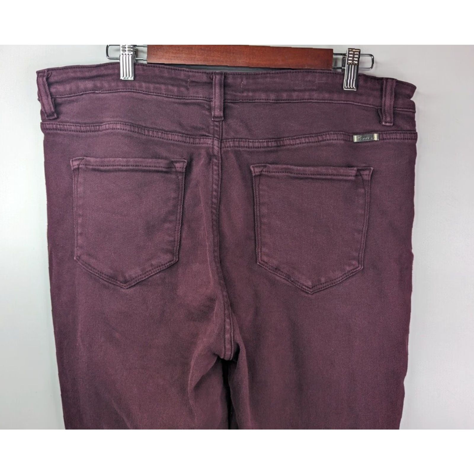 Vintage KanCan Jeans Women's 1XL Burgundy Red Gia High Rise Skinny KC7294BU Denim 5-Pocket Stretch Regular Plus Size 40" / US 18 - 6 Thumbnail