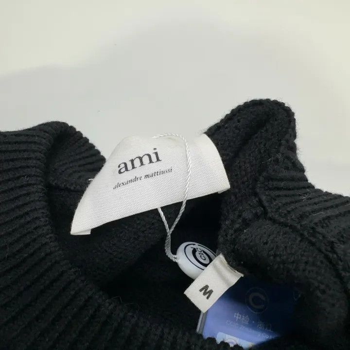 AMI AMIPARIS Black Heart Logo Wool Sweater -2507 Size US M / EU 48-50 / 2 - 6 Thumbnail