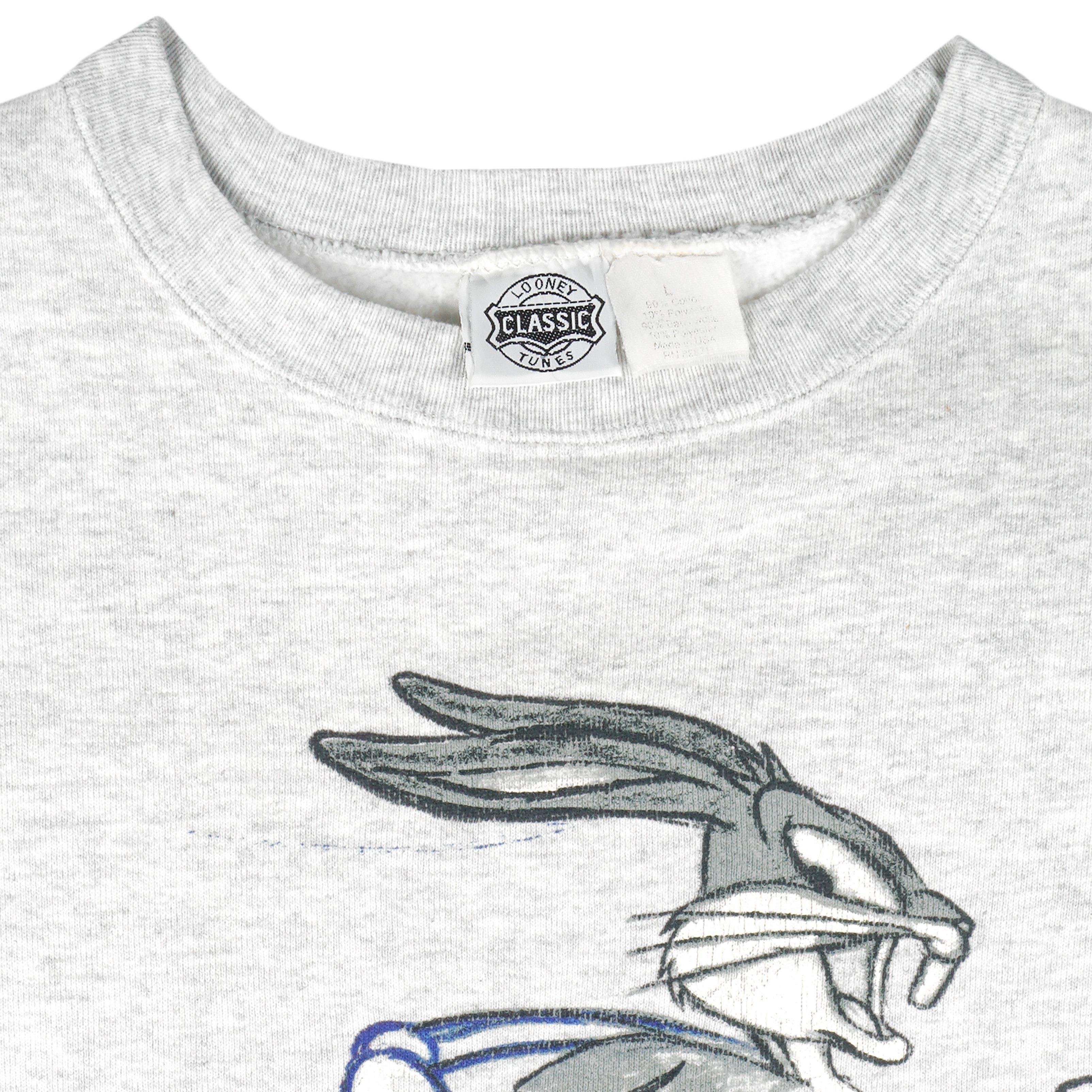 Vintage Looney Tunes - Bugs Bunny On The Run! Sweatshirt 1990s Size US L / EU 52-54 / 3 - 4 Thumbnail