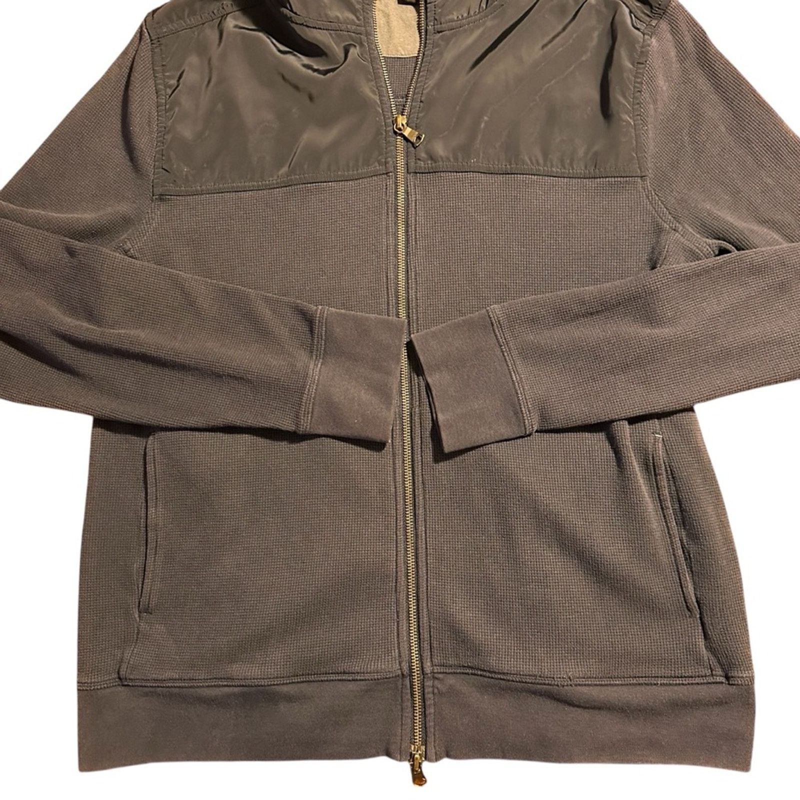 Banana Republic Banana Republic Hooded Full Zip Waffle Knit Jacket - Blue Size US L / EU 52-54 / 3 - 2 Thumbnail