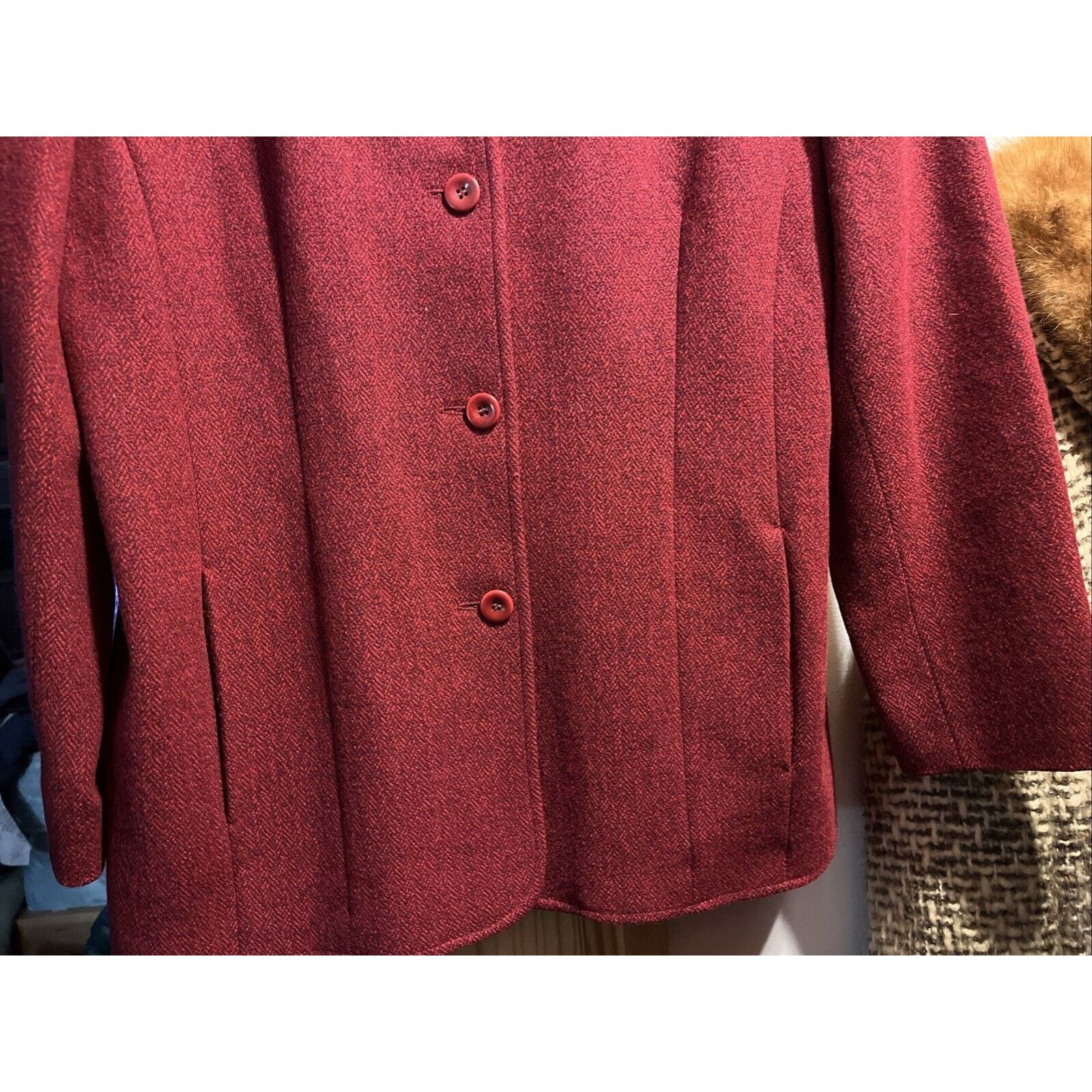 Pendleton Pendleton Women’s Size 12 Red Wool Long Sleeve 5 Button Coat Size XL / US 12-14 / IT 48-50 - 7 Thumbnail
