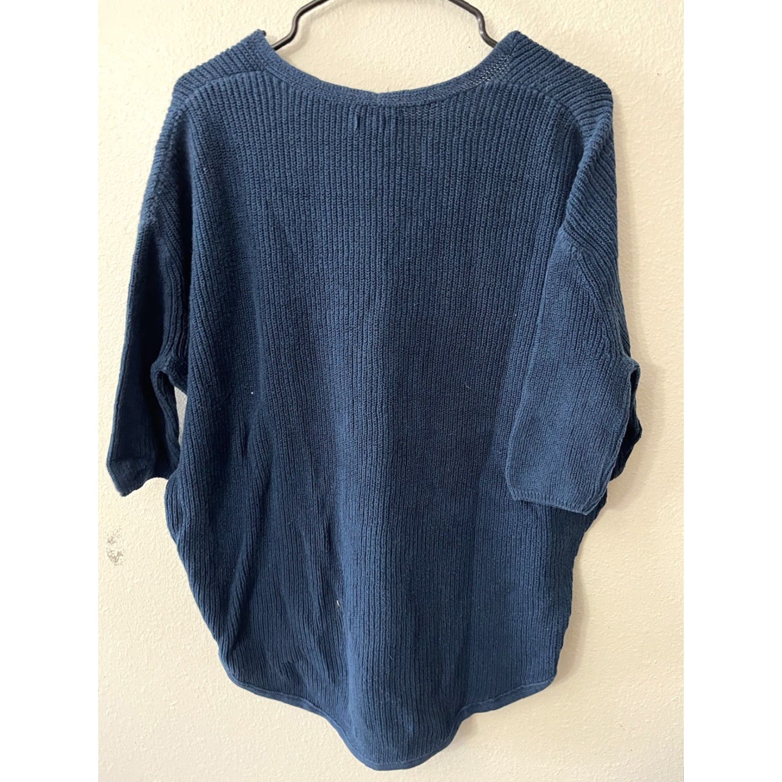 Express EXPRESS Women's Sweater M Blue Knit Pullover Casual Crew Neck Half Sleeve Modern Size M / US 6-8 / IT 42-44 - 2 Thumbnail