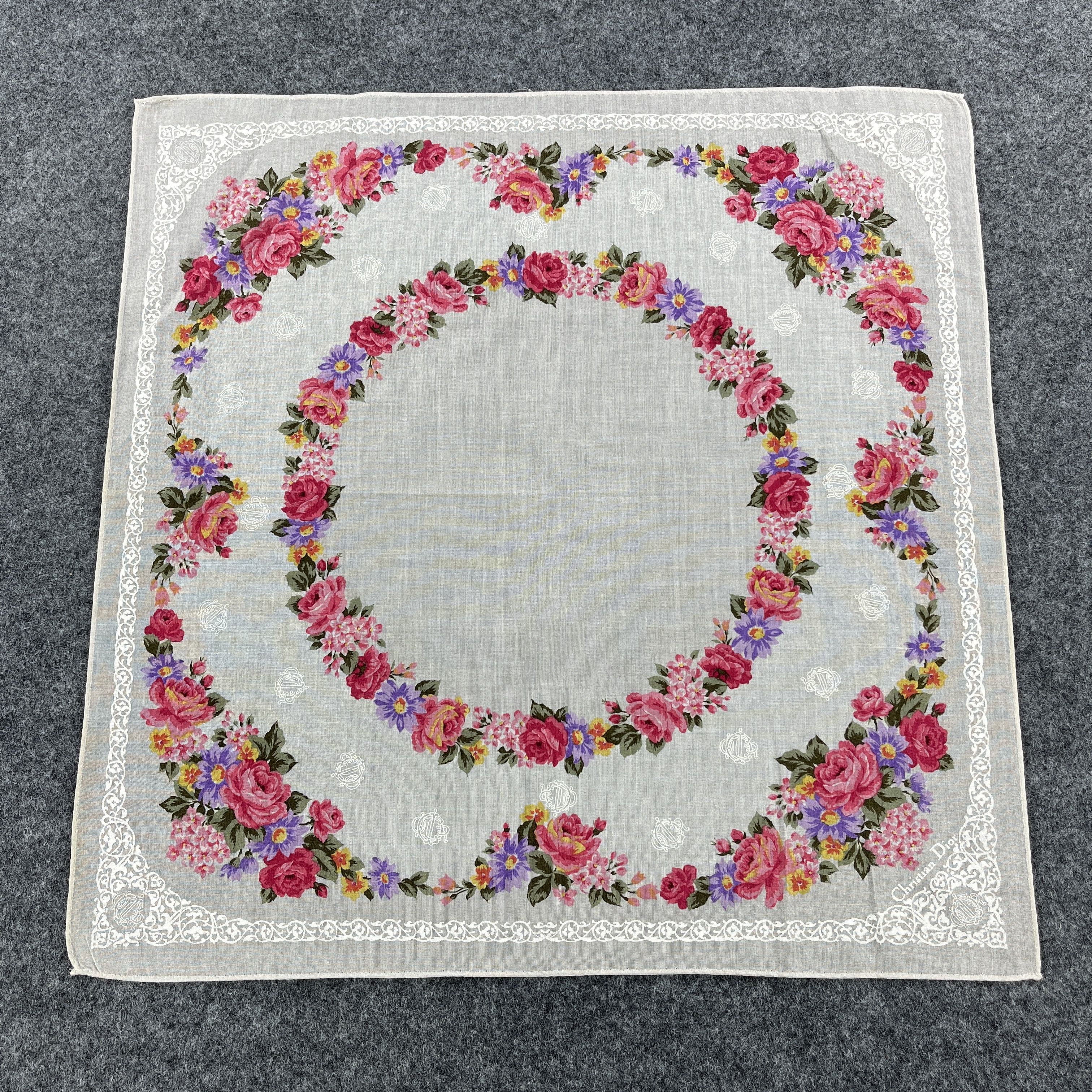 Vintage Christian Dior Handkerchief / Bandana / Neckerchief B094 Size ONE SIZE - 1 Thumbnail