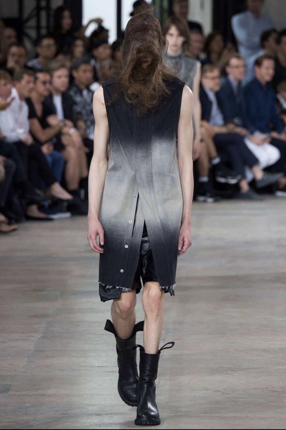 image of Denim Jacket Rick Owens in Black Gradient, Men's (Size Medium)