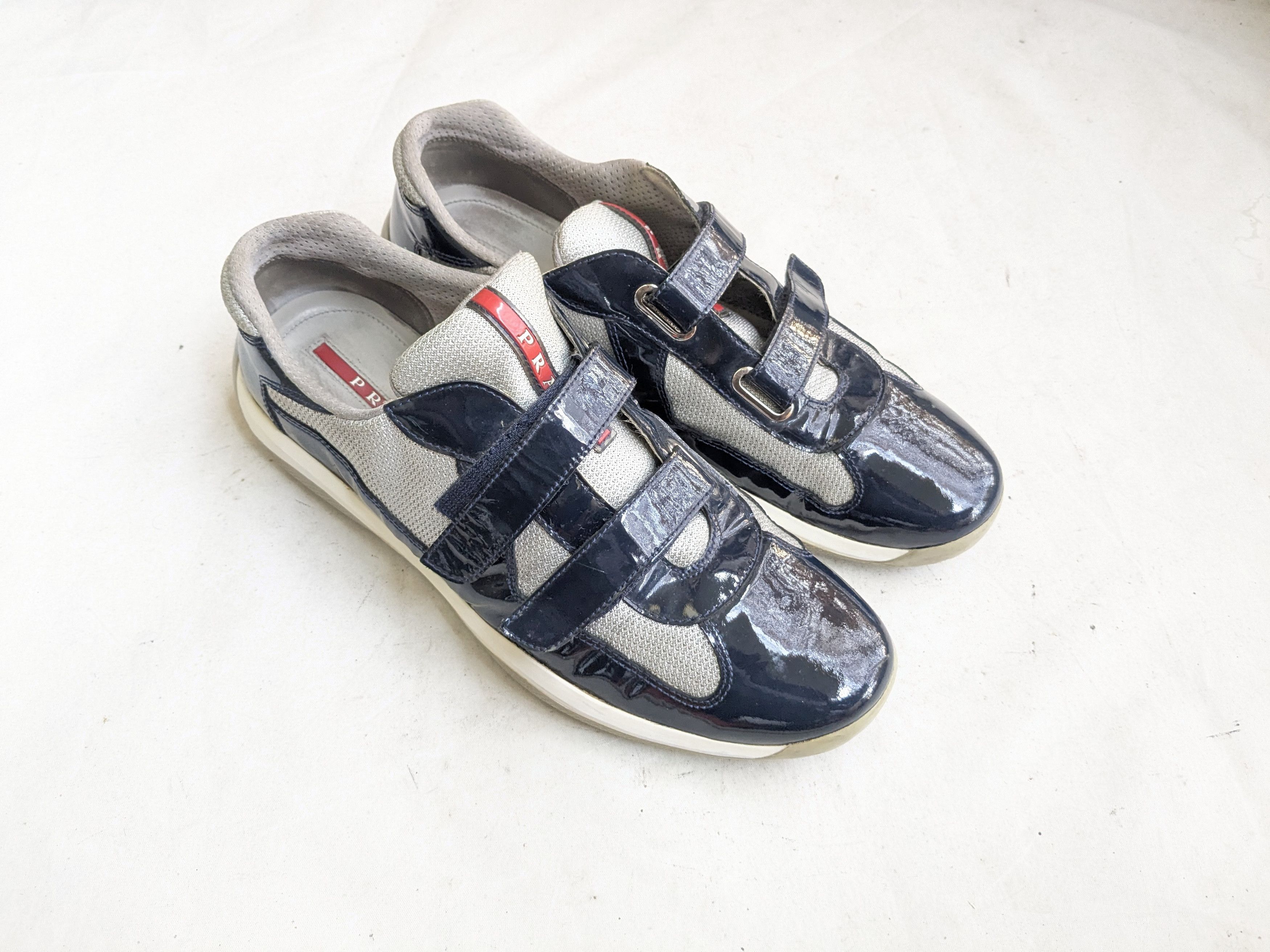 Prada Prada America's Cup Navy Blue Patent Leather 12 Straps Low Size US 12 / EU 45 - 2 Thumbnail