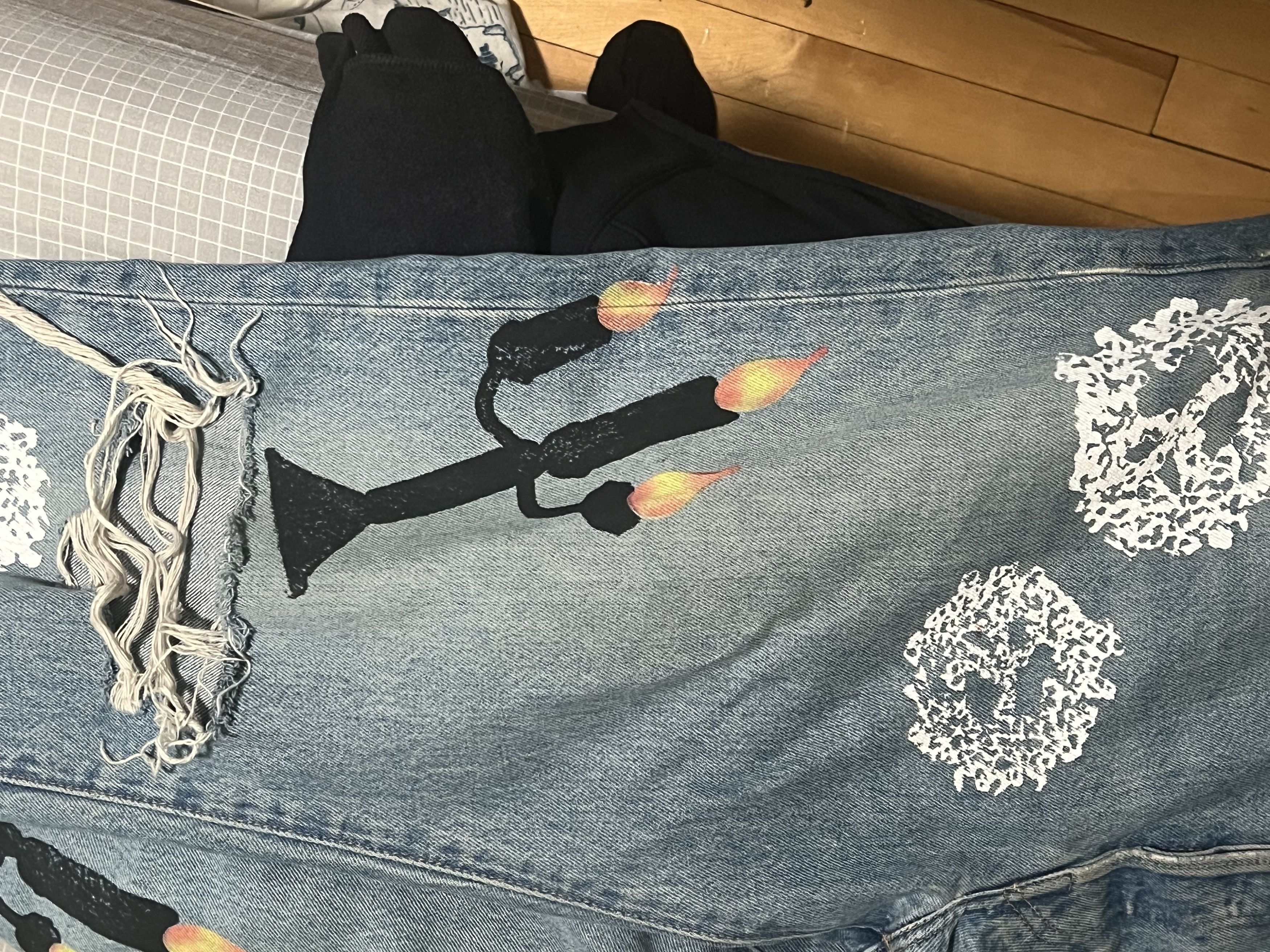 DENIM TEARS × Virgil Abloh "Message In A Tear" printed Levi 501 Size US 36 / EU 52 - 10 Thumbnail