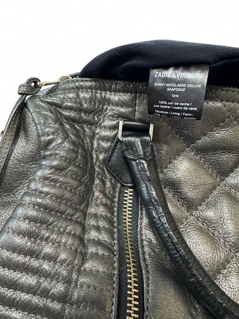 Zadig & Voltaire Zadig & Voltaire - Sunny Bubble V2 Gunmetal Leather Handbag Size ONE SIZE - 6 Thumbnail