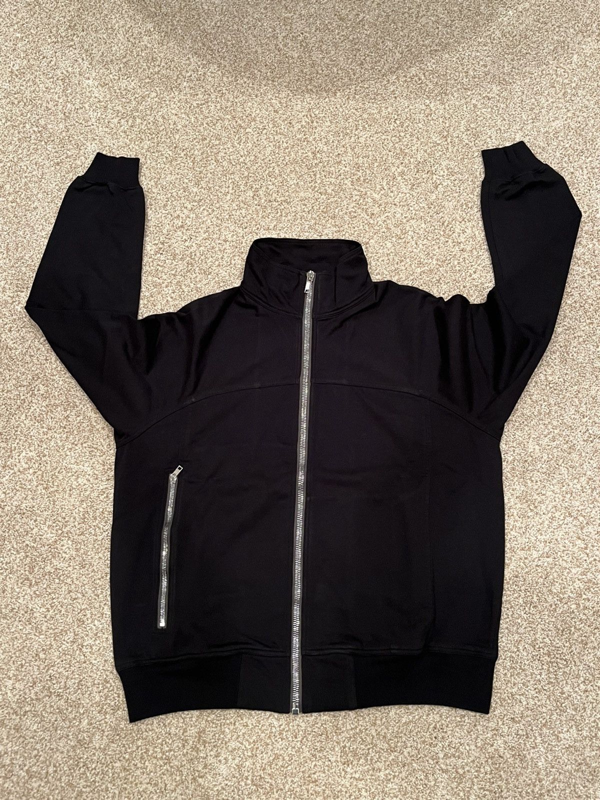 Rick Owens Black Zip Front Jogger Sweatshirt Size US S / EU 44-46 / 1 - 3 Thumbnail