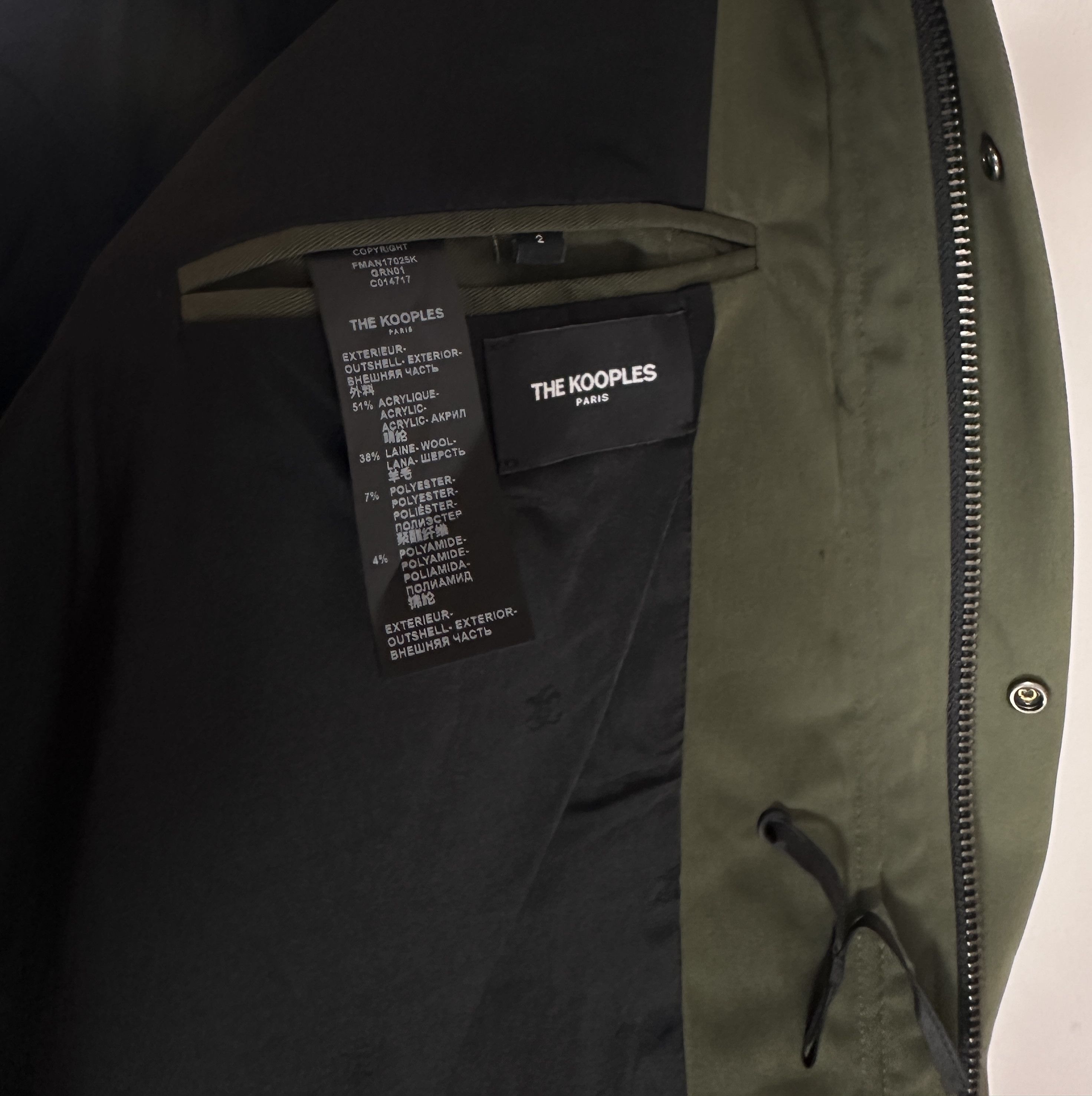 The Kooples Khaki Dual-material Tweed Jacket Size L / US 10 / IT 46 - 6 Thumbnail