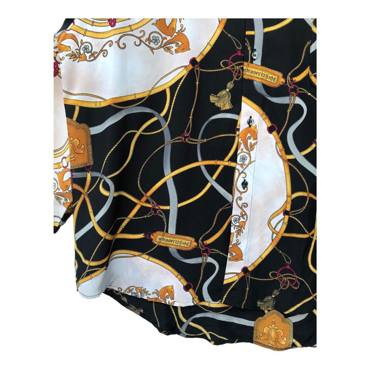 Designer Vintage Voix d Homme Chain Print Baroque Pop Art Button Down Size US L / EU 52-54 / 3 - 5 Thumbnail
