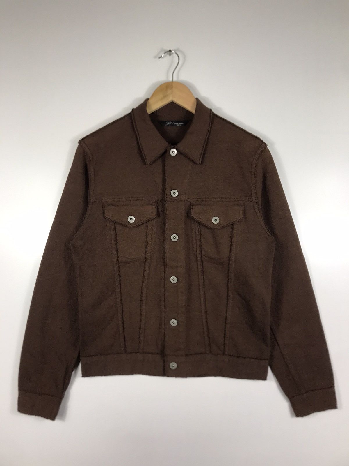 Japanese Brand × Slick ⚡️Vintage Slick Garments Brown Button Truckle Jacket Size US S / EU 44-46 / 1 - 1 Thumbnail