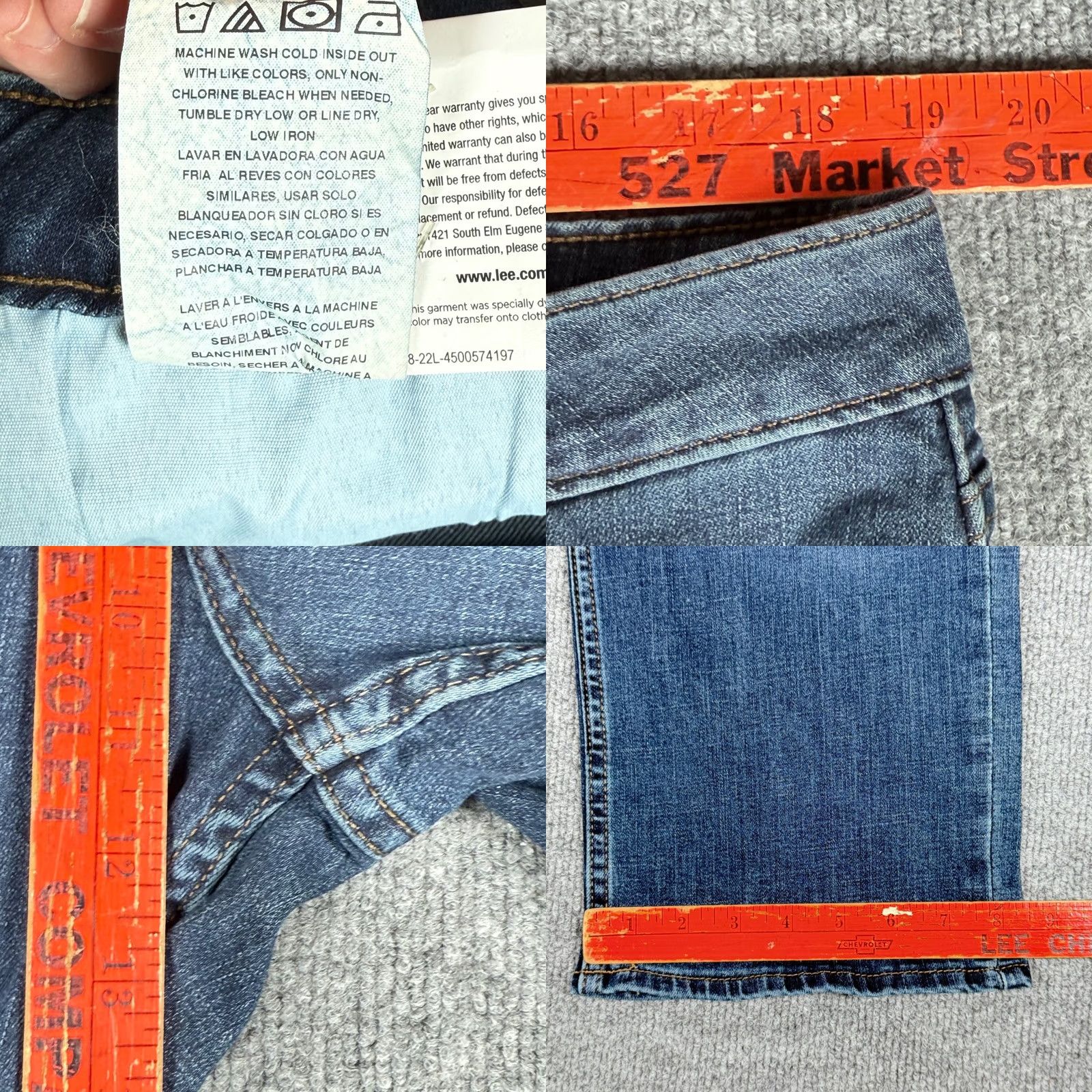 Lee VINTAGE Lee 18M Capri Jeans Damen? 18M Mid Rise Stormy Lines Denim Capris Jeans Womens Str... Size 40" / US 18 - 8 Thumbnail