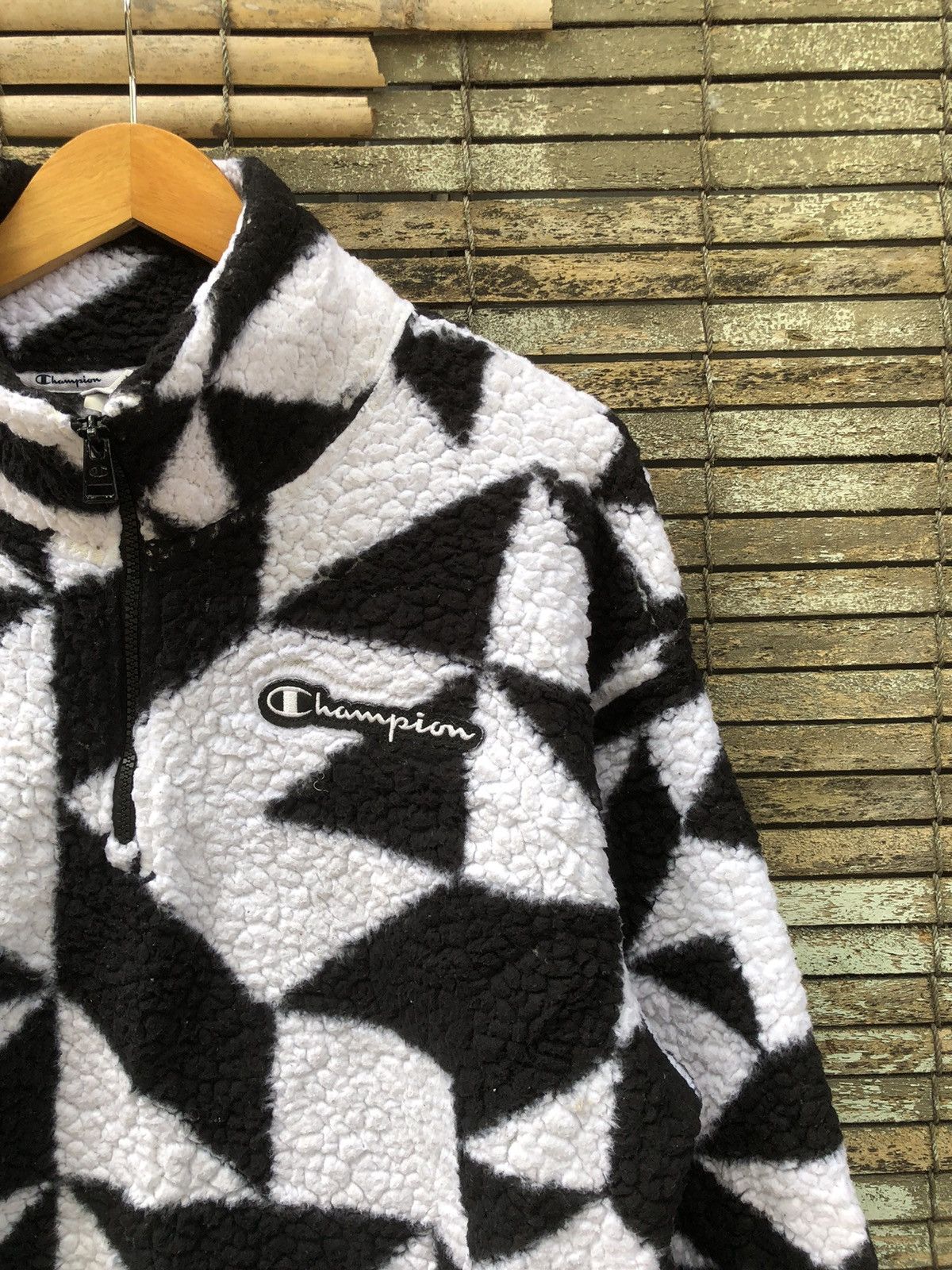 Japanese Brand × Vintage Vintage Champion Sherpa Quater Zip Fleece Sweatshirt Size US L / EU 52-54 / 3 - 9 Thumbnail