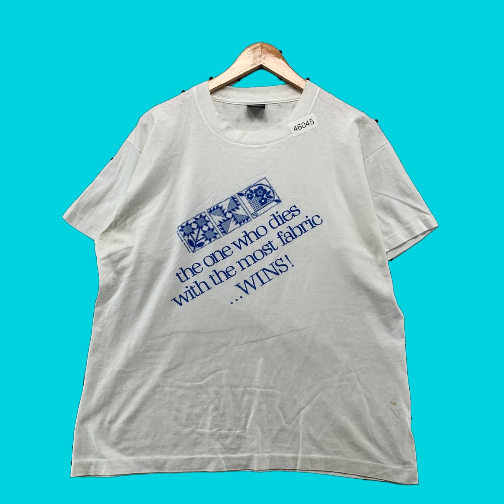 Vintage VINTAGE Screen Stars Shirt Men XL White Funny Knitting Crocheting 80s 90s USA T-Shirt Mens Size US XL / EU 56 / 4 - 1 Thumbnail