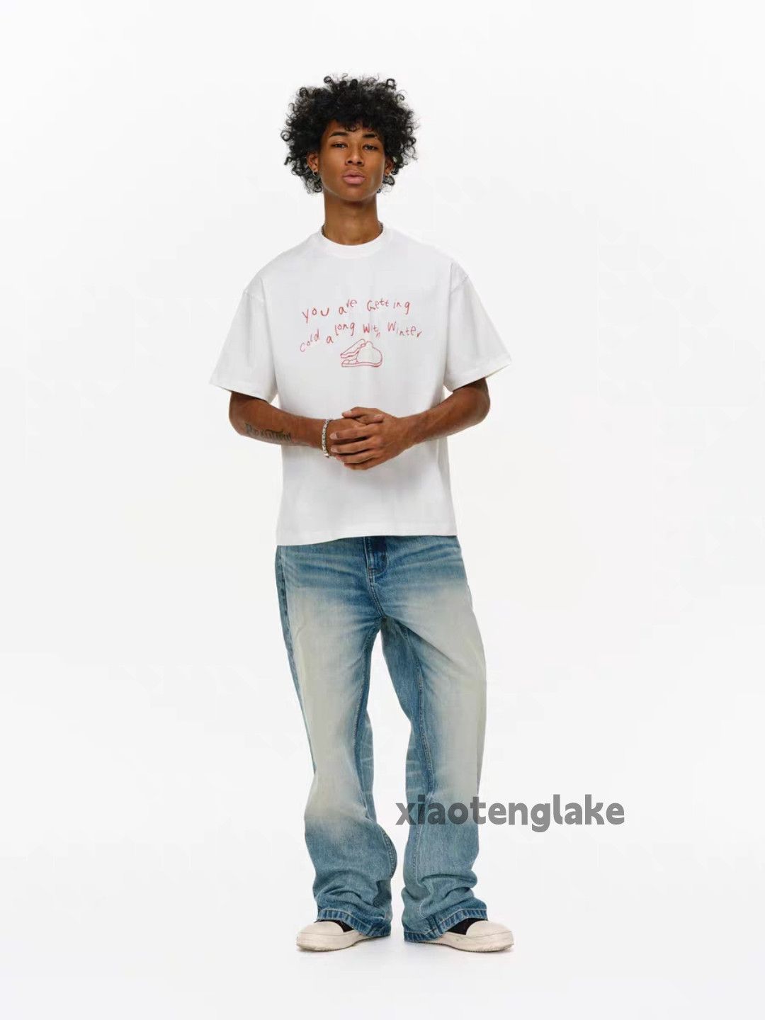 Jean Custom washed faded loose baggy skate hiphop jeans Size US 36 / EU 52 - 2 Thumbnail