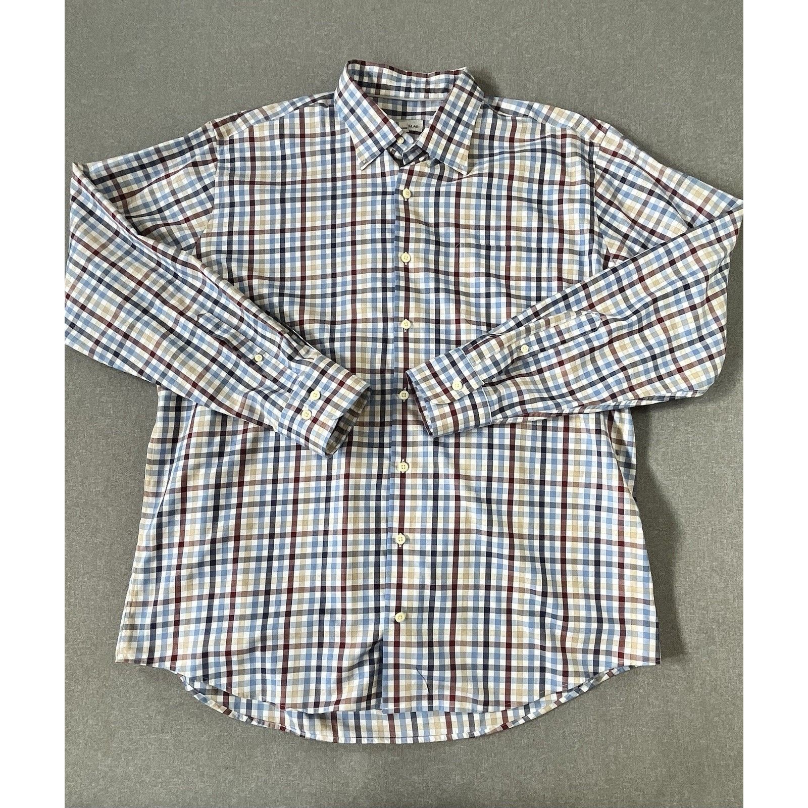 Peter Millar Peter Millar Long Sleeve Button Down Cotton Blue Brown XL Size US XL / EU 56 / 4 - 1 Thumbnail