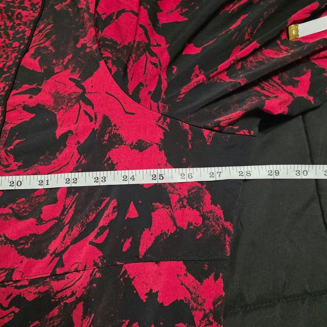 Other Susan Graver Red and Black Print Stretchy Blouse - 3X Size 3XL / US 20-22 - 5 Thumbnail