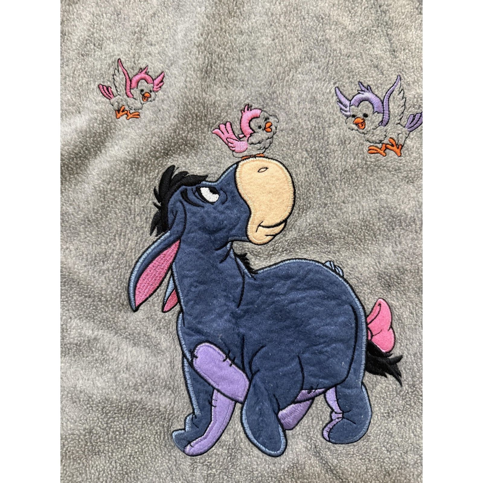 Disney Disney Eeyore Zip Hoodie Womens LG Gray Back Hit Embroidered Size L / US 10 / IT 46 - 7 Thumbnail