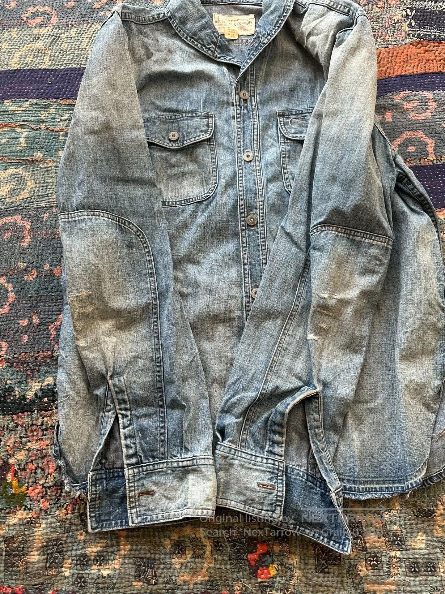 RRL Ralph Lauren RRL Vintage Distressed Denim Shirt. Size US L / EU 52-54 / 3 - 4 Thumbnail