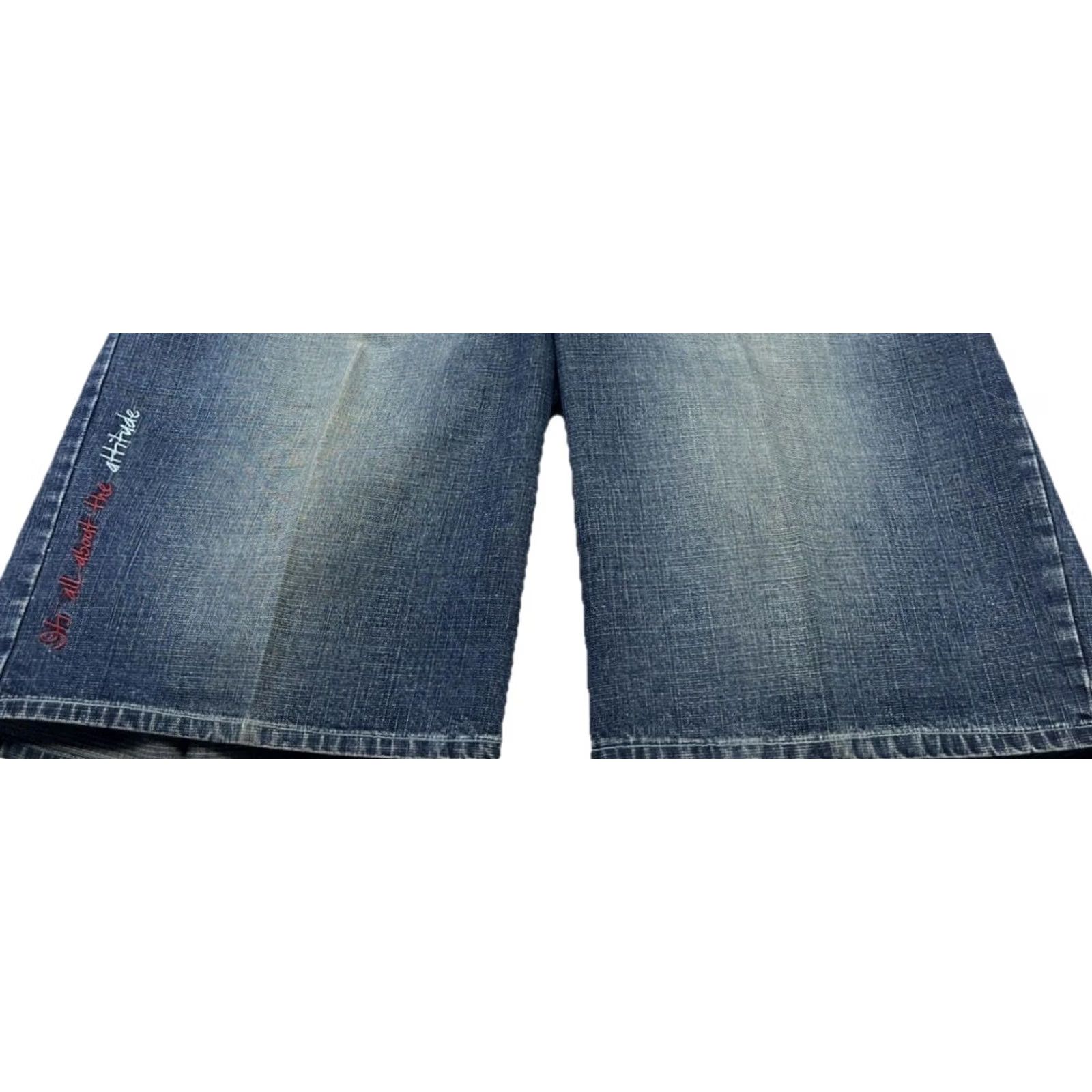 Vintage VINTAGE Attitude Y2K Baggy Denim Shorts Mens 38 Jorts Embroidered Hip Hop Streetwear Casual Distressed Cargo Pockets Size US 38 / EU 54 - 3 Thumbnail