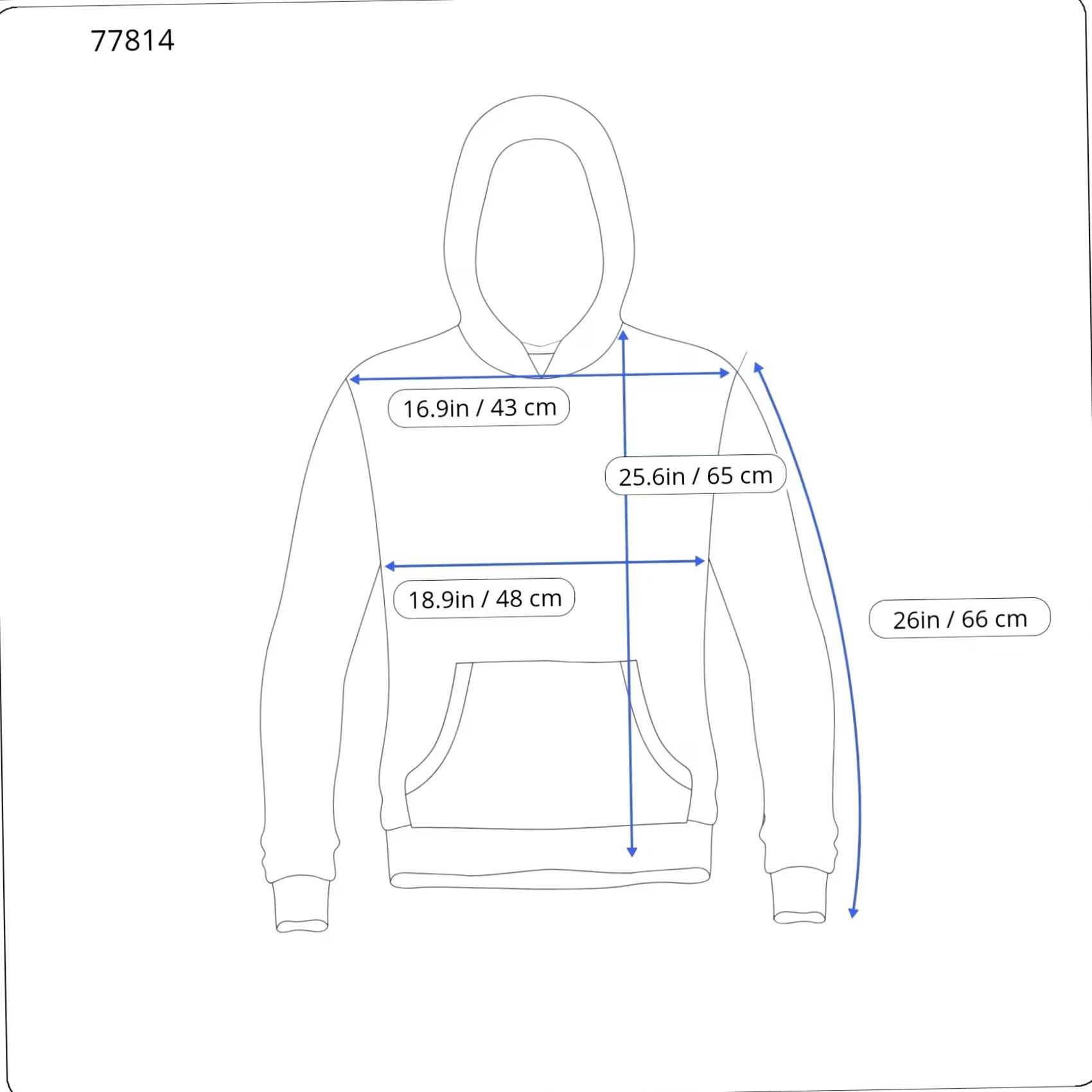 Logo 7 Naketano Hoodie Women's MEDIUM Pullover Logo Melange Blue Size M / US 6-8 / IT 42-44 - 3 Thumbnail