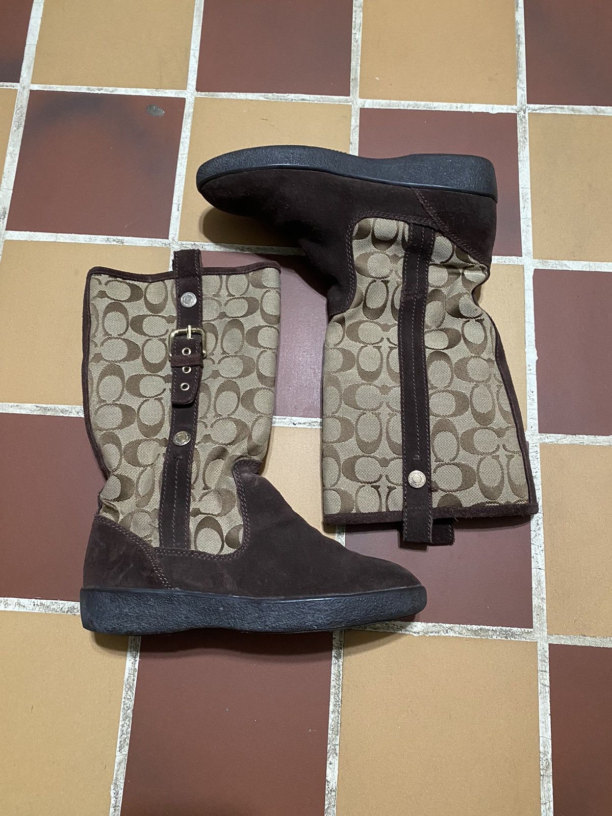 Coach Vintage Brown Suede Couch Boots Y2k 6.5 Size US 6.5 / IT 36.5 - 1 Thumbnail