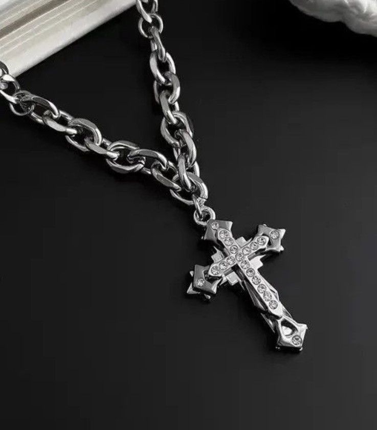 Japanese Brand Gothic Cross Necklace - Y2K Goth Pendant Size ONE SIZE - 2 Thumbnail