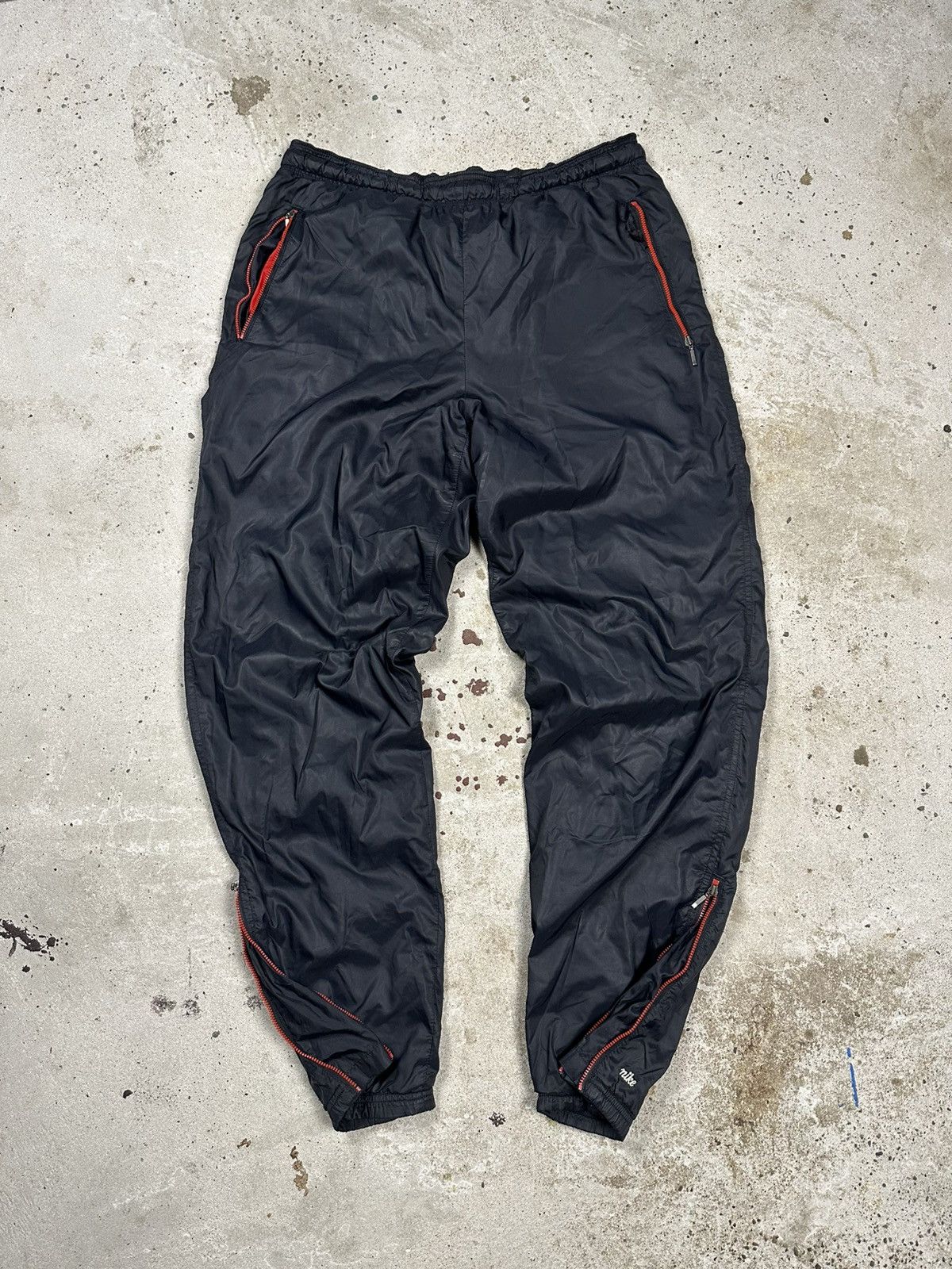 Nike Vintage Y2K Nike Baggy Black Track Pants Swoosh Spellout Size US 32 / EU 48 - 1 Thumbnail