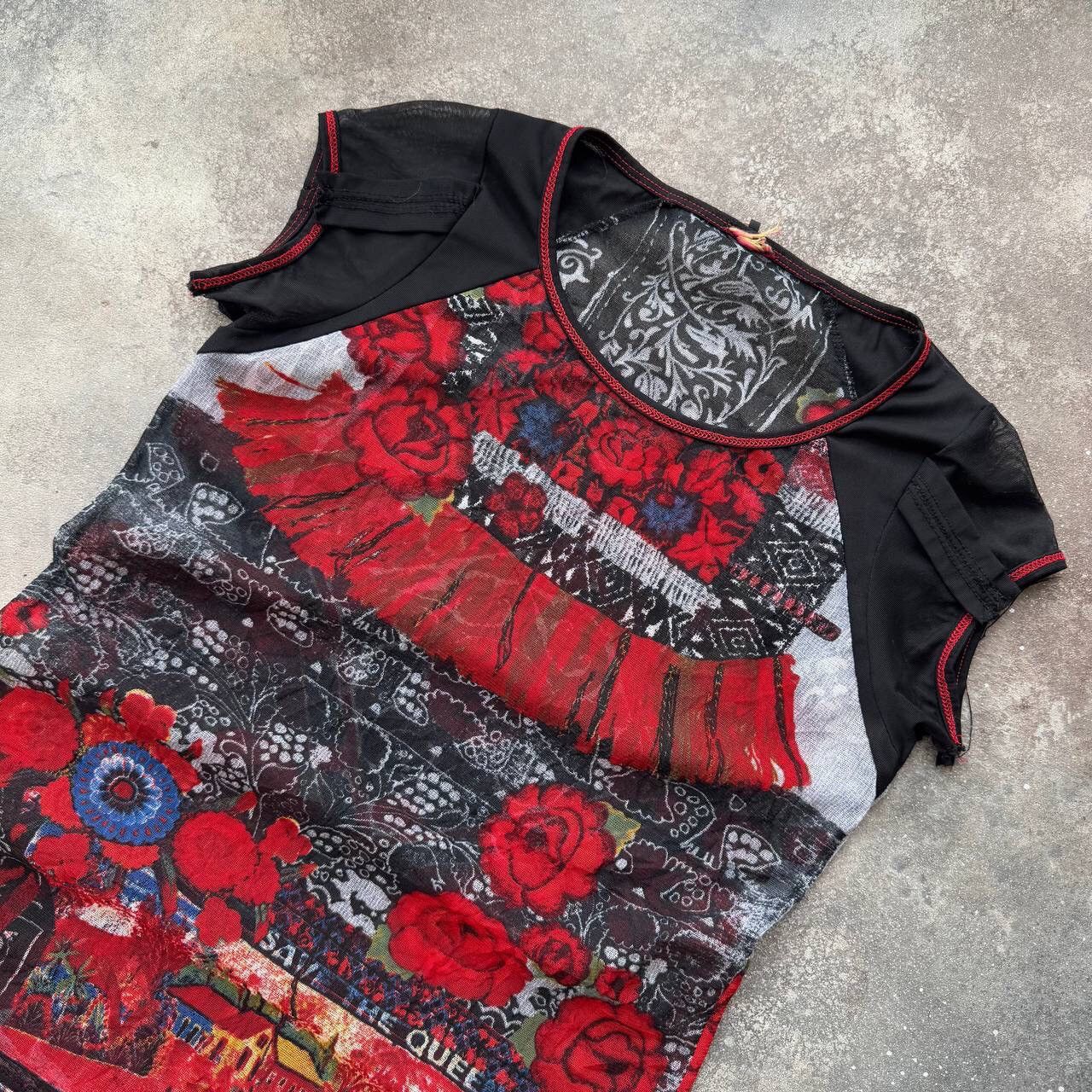 Hysteric Glamour × Japanese Brand × Vintage Save the Queen Y2K Crazy Mesh T-Shirt Size M / US 6-8 / IT 42-44 - 3 Thumbnail
