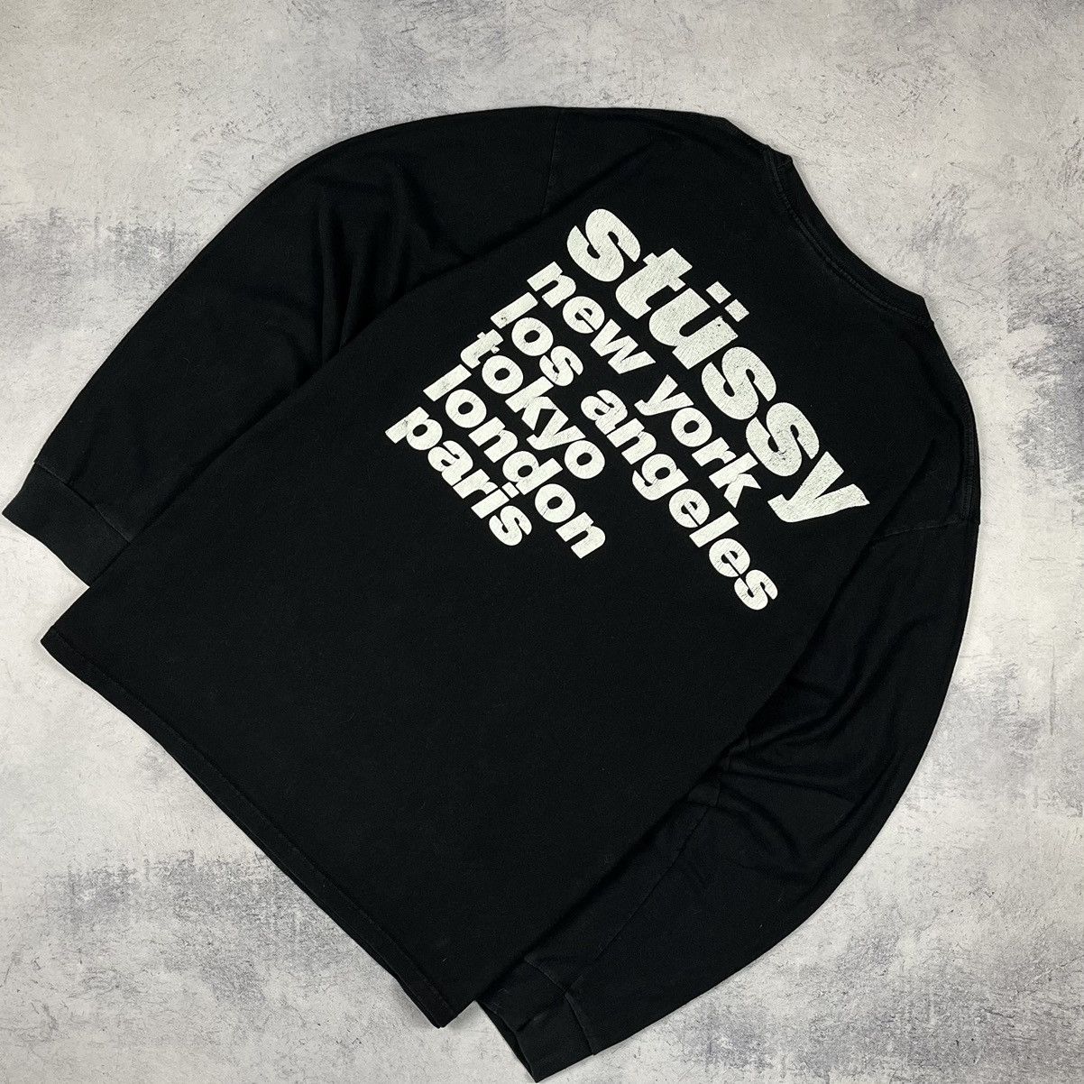 Stussy Vintage Stussy Tour big logo longsleeve 90’s Size US XL / EU 56 / 4 - 1 Thumbnail