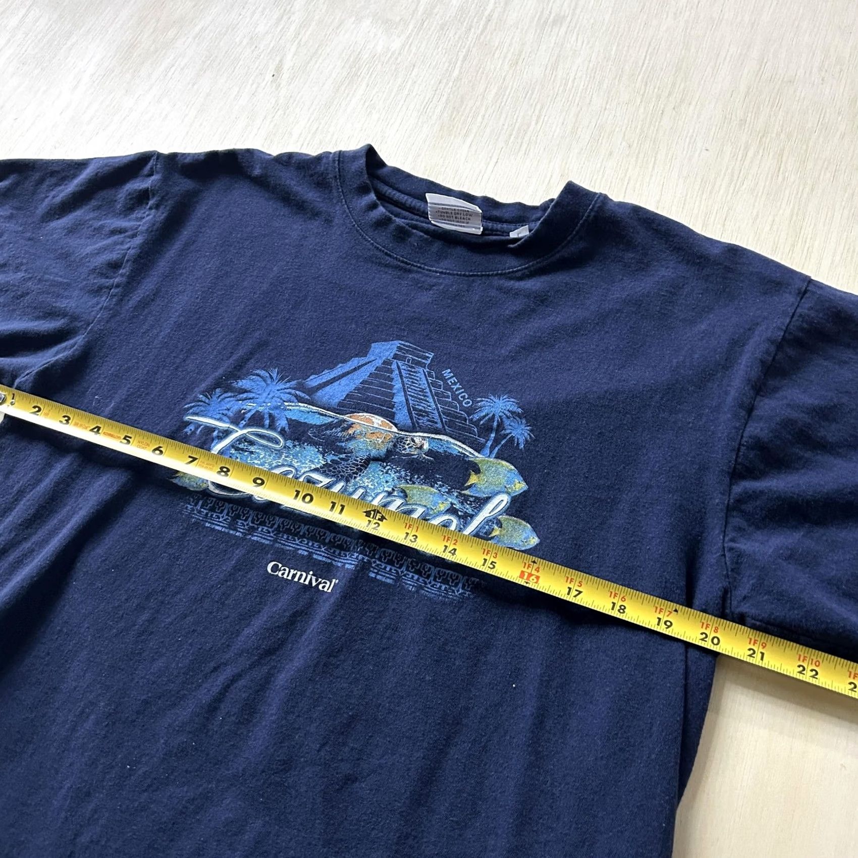 Vintage Cozumel Mexico Tropical Travel Graphic T-Shirt Mens Large Blue Carnival Souvenir Shirt Size US L / EU 52-54 / 3 - 4 Thumbnail