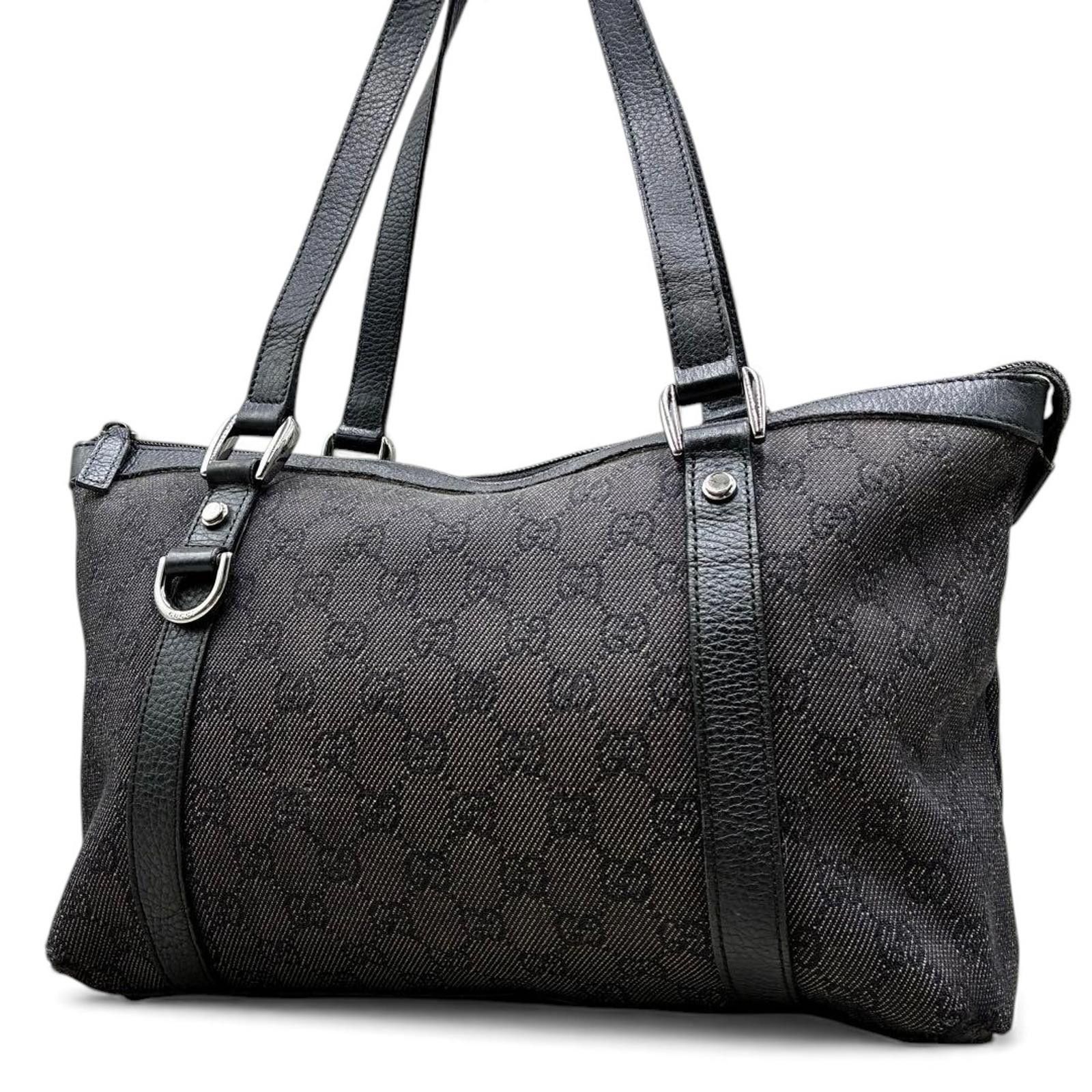 Gucci Gucci - Black Monogram Canvas Leather Trim Shoulder Bag Size ONE SIZE - 2 Thumbnail