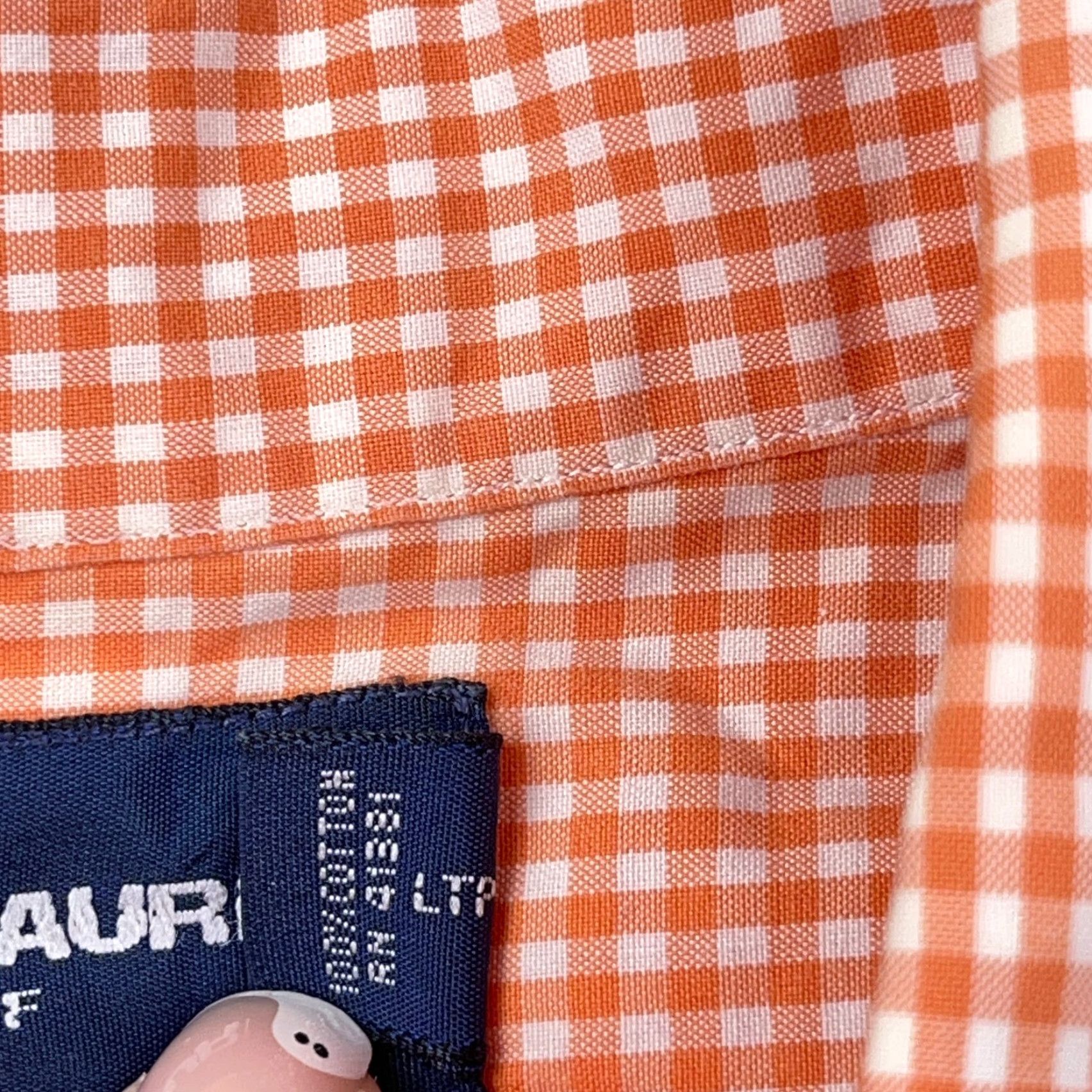 Ralph Lauren Ralph Lauren Shirt Men Large Orange Check Button-Up Polo Dress Tilden Golf Size 42R - 7 Thumbnail