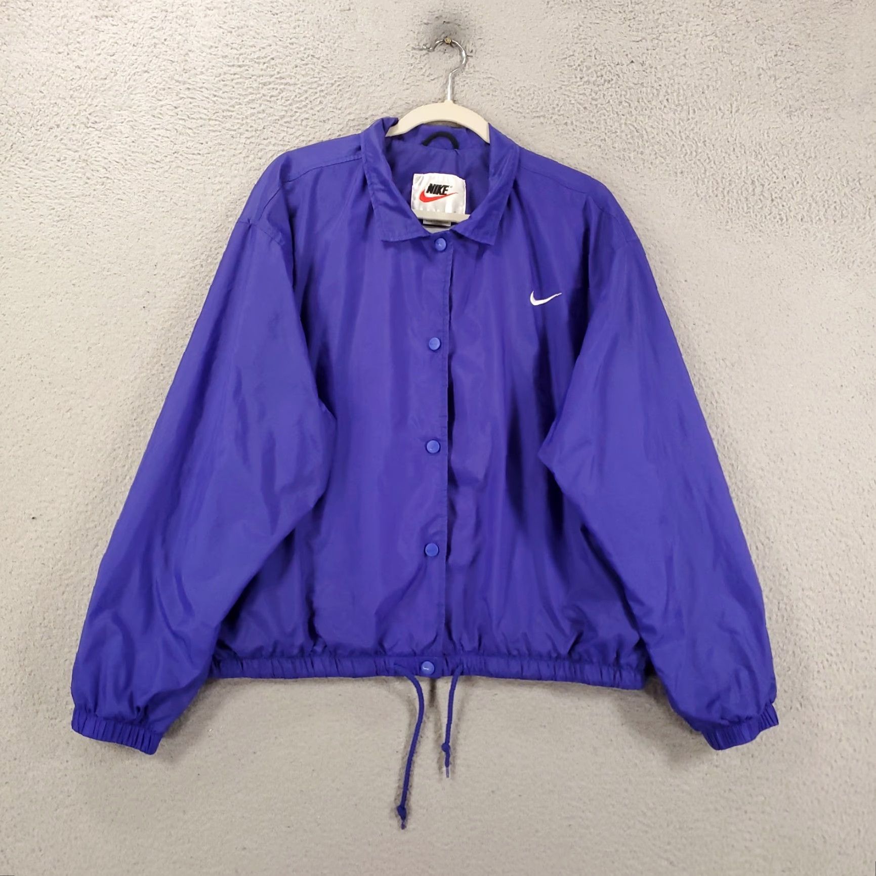 Nike Vintage Nike Jacket Womens Large 12 14 Blue Windbreaker Retro Snap Up Spellout Size L / US 10 / IT 46 - 6 Thumbnail