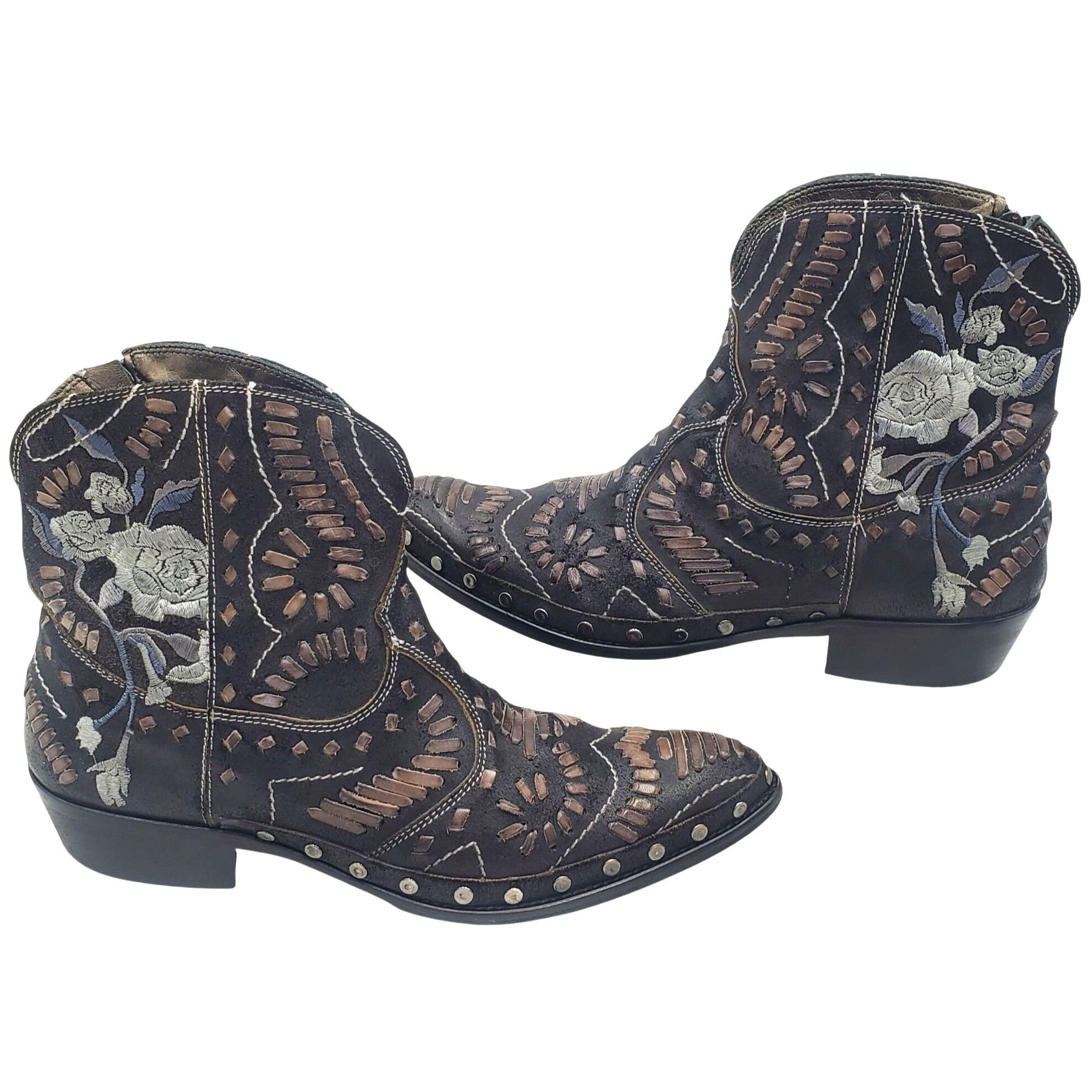 Mark Nason Italy Mark Nason Women's size 8.5 Black Leather distressed W Size US 8.5 / IT 38.5 - 1 Thumbnail