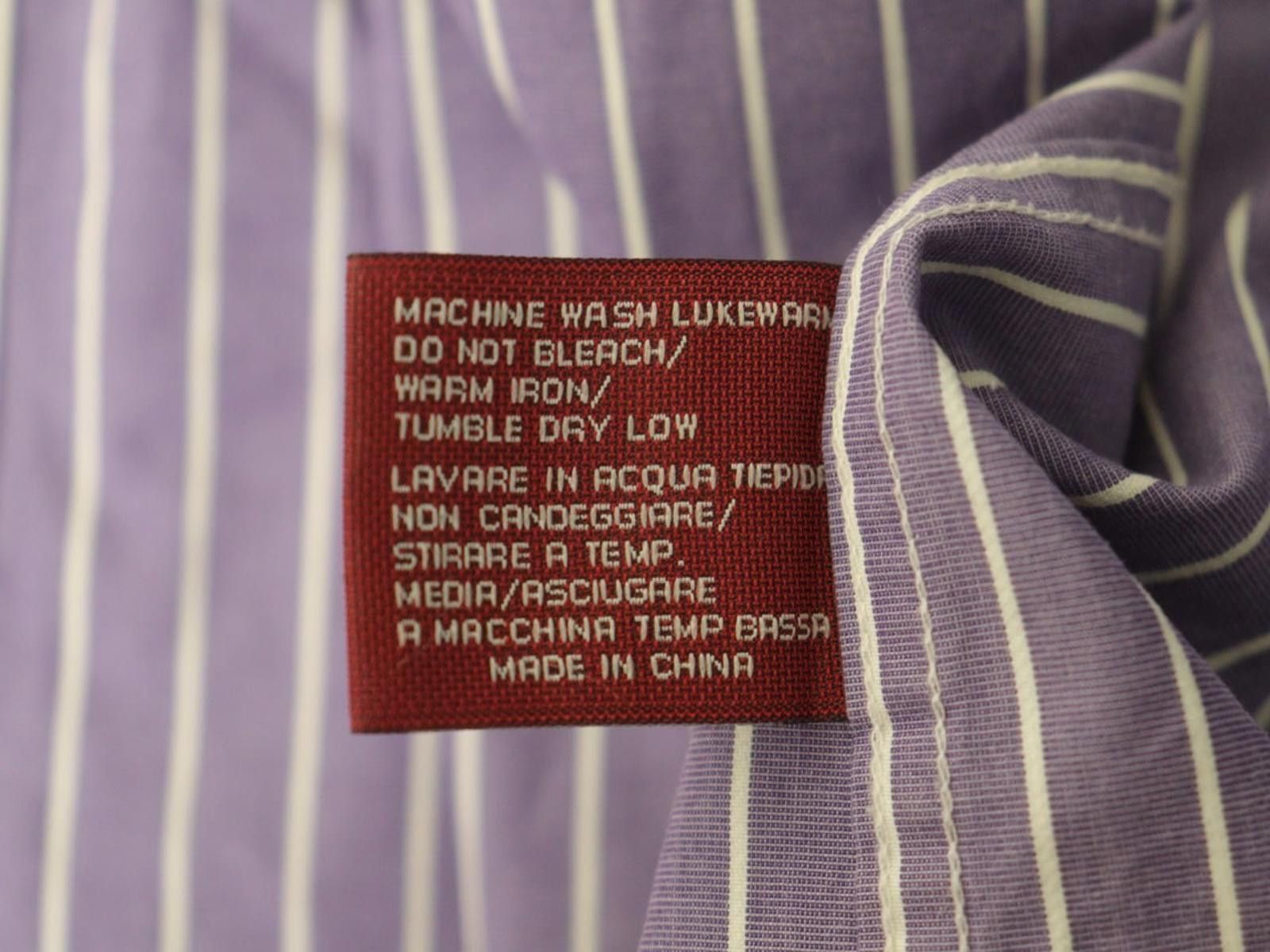 Designer Boggi Milano Purple White Striped Shirt Size M Size US M / EU 48-50 / 2 - 11 Thumbnail