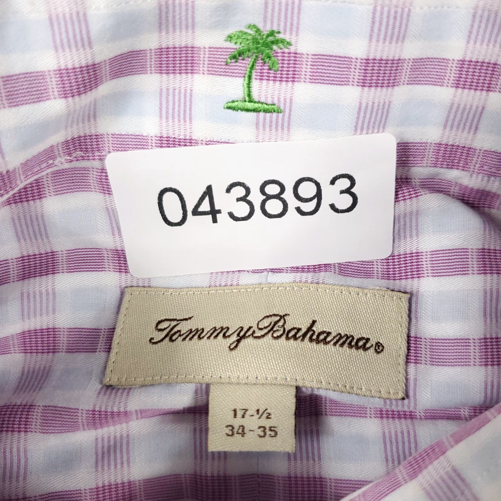 Tommy Bahama Tommy Bahama Shirt Mens 17.5 Purple Plaid Dress Button Up Long Sleeve Size 46R - 7 Thumbnail