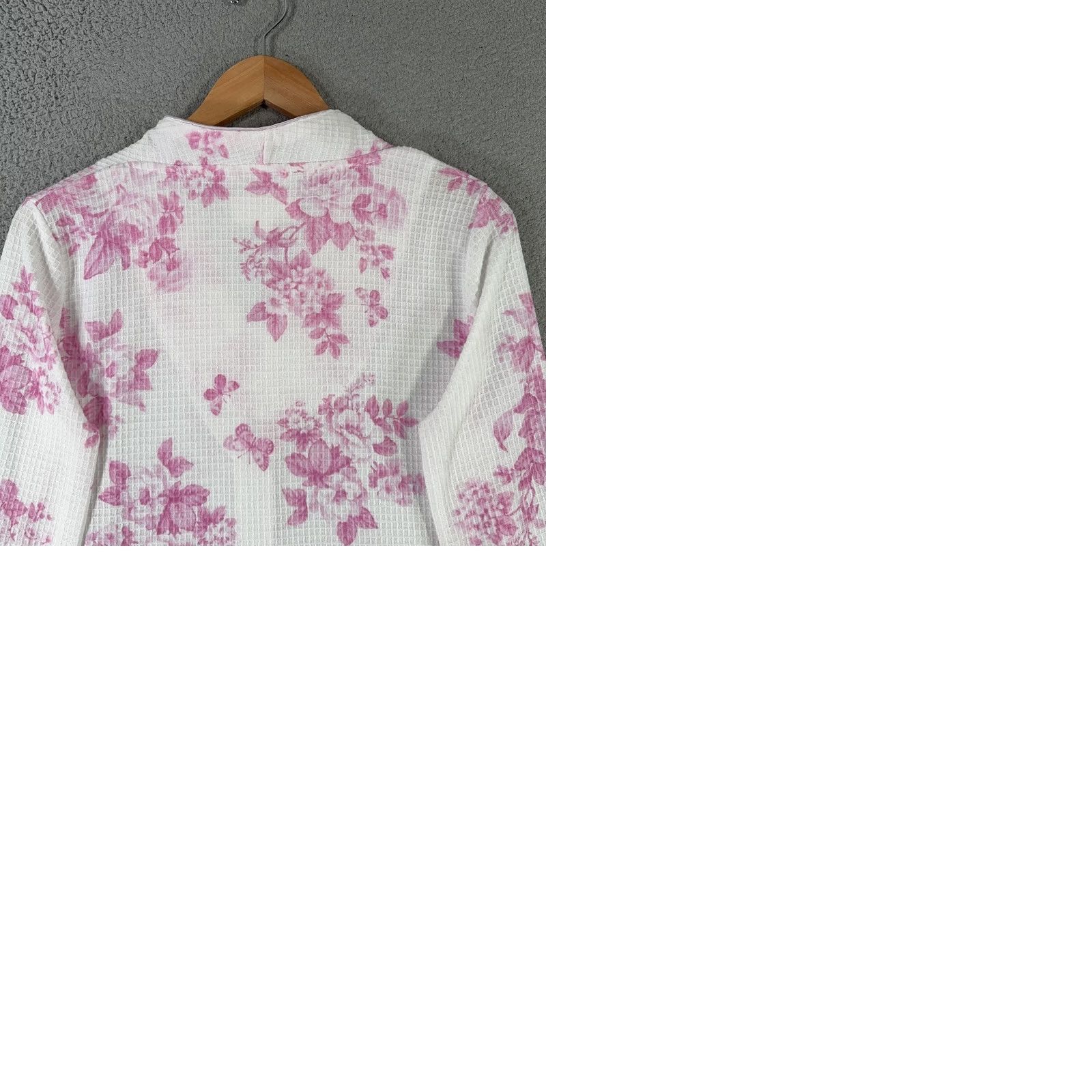 Laura Ashley Laura Ashley Robe Women's Medium Floral Zip Long Sleeve Pockets Waffle Knit Pink Sleeper Kimono Style Vintage: No Size M / US 6-8 / IT 42-44 - 10 Thumbnail