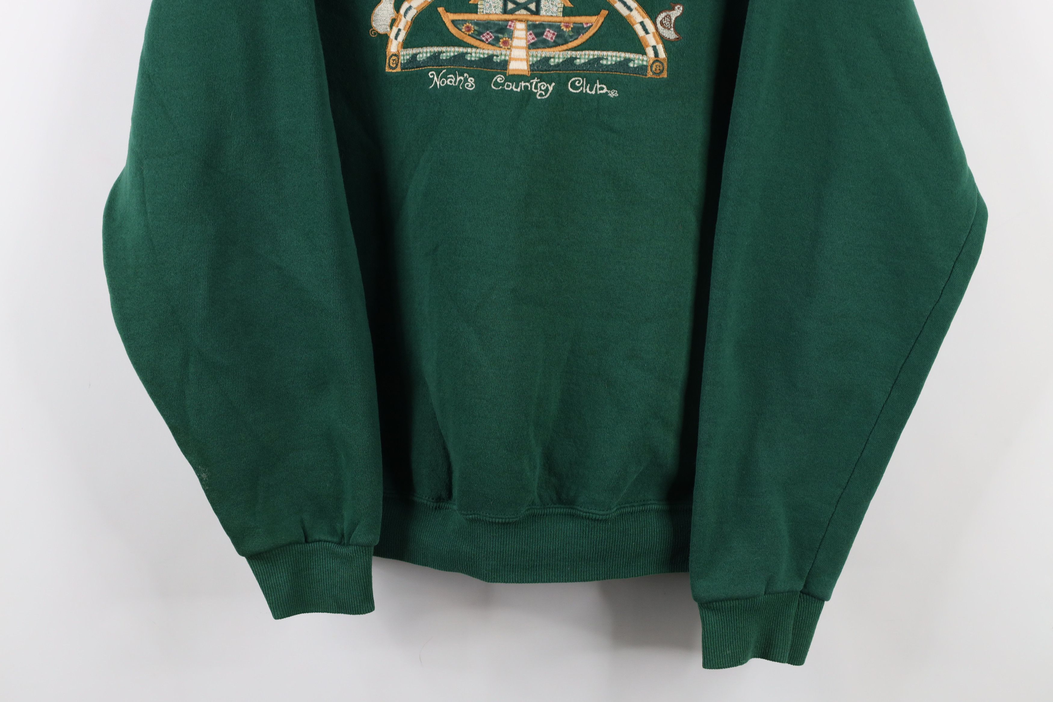 Vintage Vintage 90s Christian Noahs Ark Crewneck Sweatshirt Green Size XL / US 12-14 / IT 48-50 - 3 Thumbnail