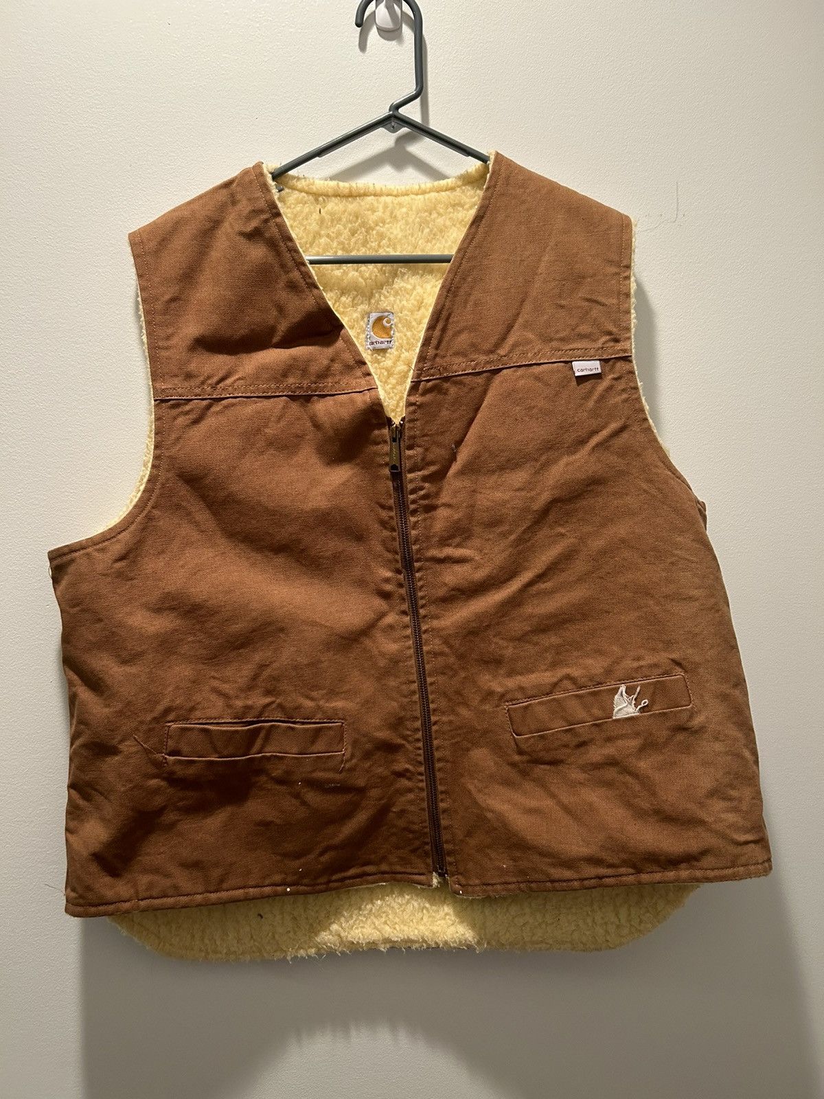 image of 80's Vintage Carhartt 100 Year Anniversary Vest in Tan, Men's (Size XL)
