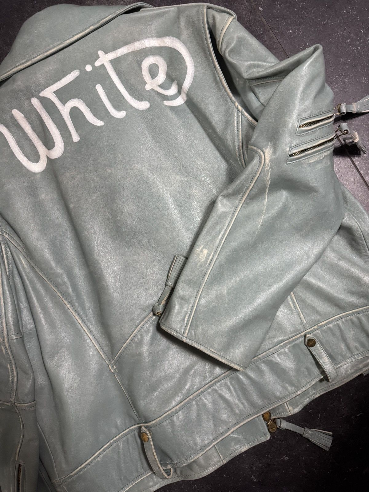 Off-White Off-white limited edition light blue leather jacket Size US M / EU 48-50 / 2 - 7 Thumbnail
