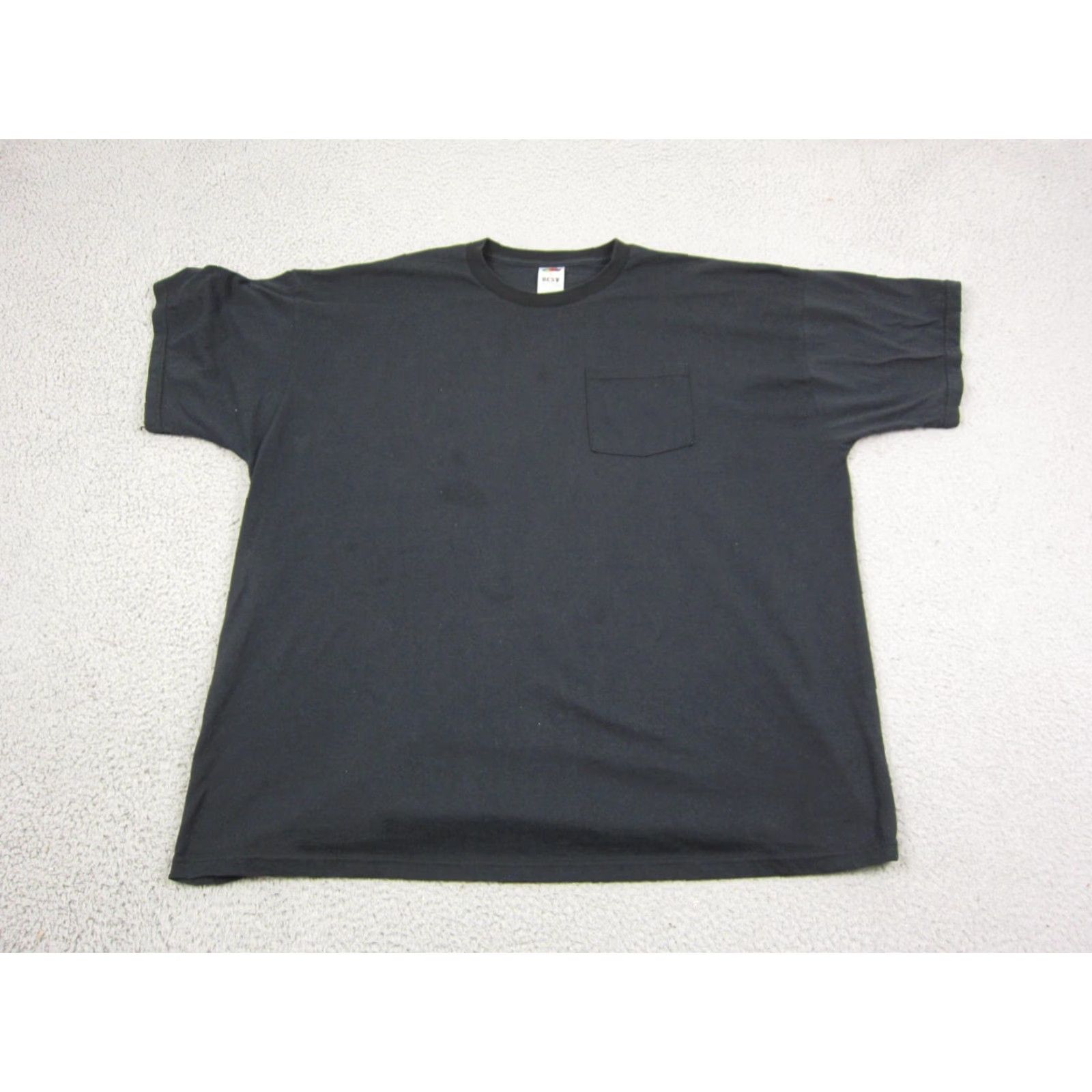 Fruit Of The Loom VINTAGE Fruit of the Loom Shirt Mens 3XL Black Pocket Crew Neck 90s Vintage 3XL Mens Shirt Pockets Comfort Knit Cotton Polyester Shirt Size US XXL / EU 58 / 5 - 2 Thumbnail