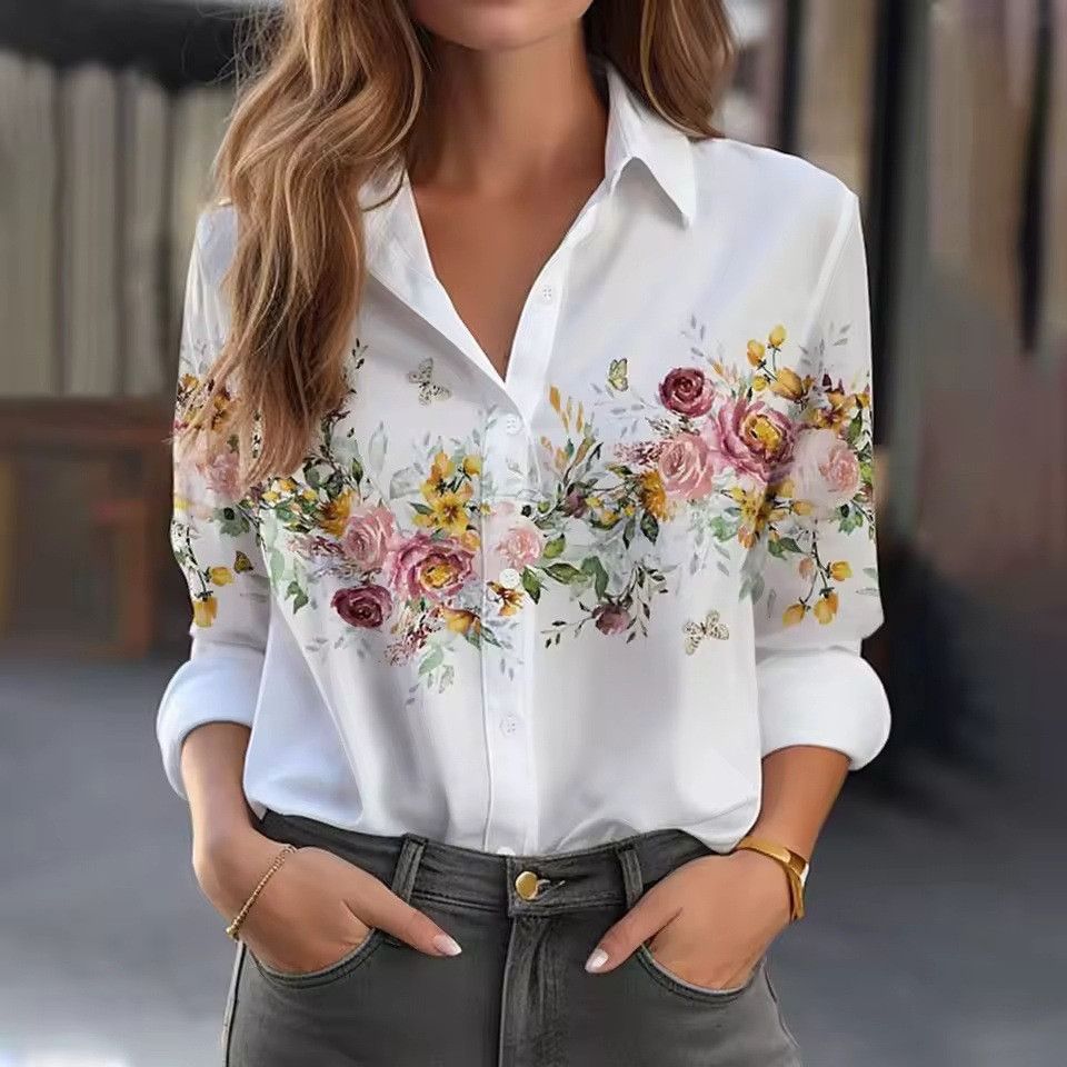 Other Elegant Women's Floral 3D Printed Shirt Size M / US 6-8 / IT 42-44 - 1 Thumbnail