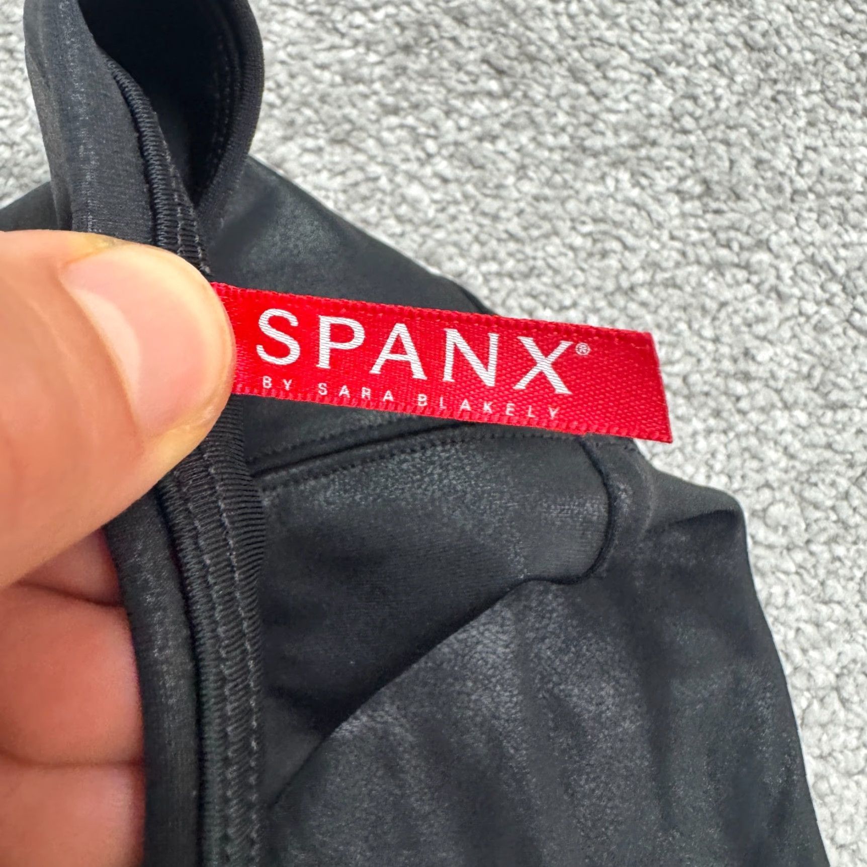Spanx SPANX Leggings Shapewear Activewear Womens Large Black Faux Leather High Rise 26W 28Inseam Compression M/L Women's 90s Athleisure Size 36" / US 14 / IT 50 - 4 Thumbnail