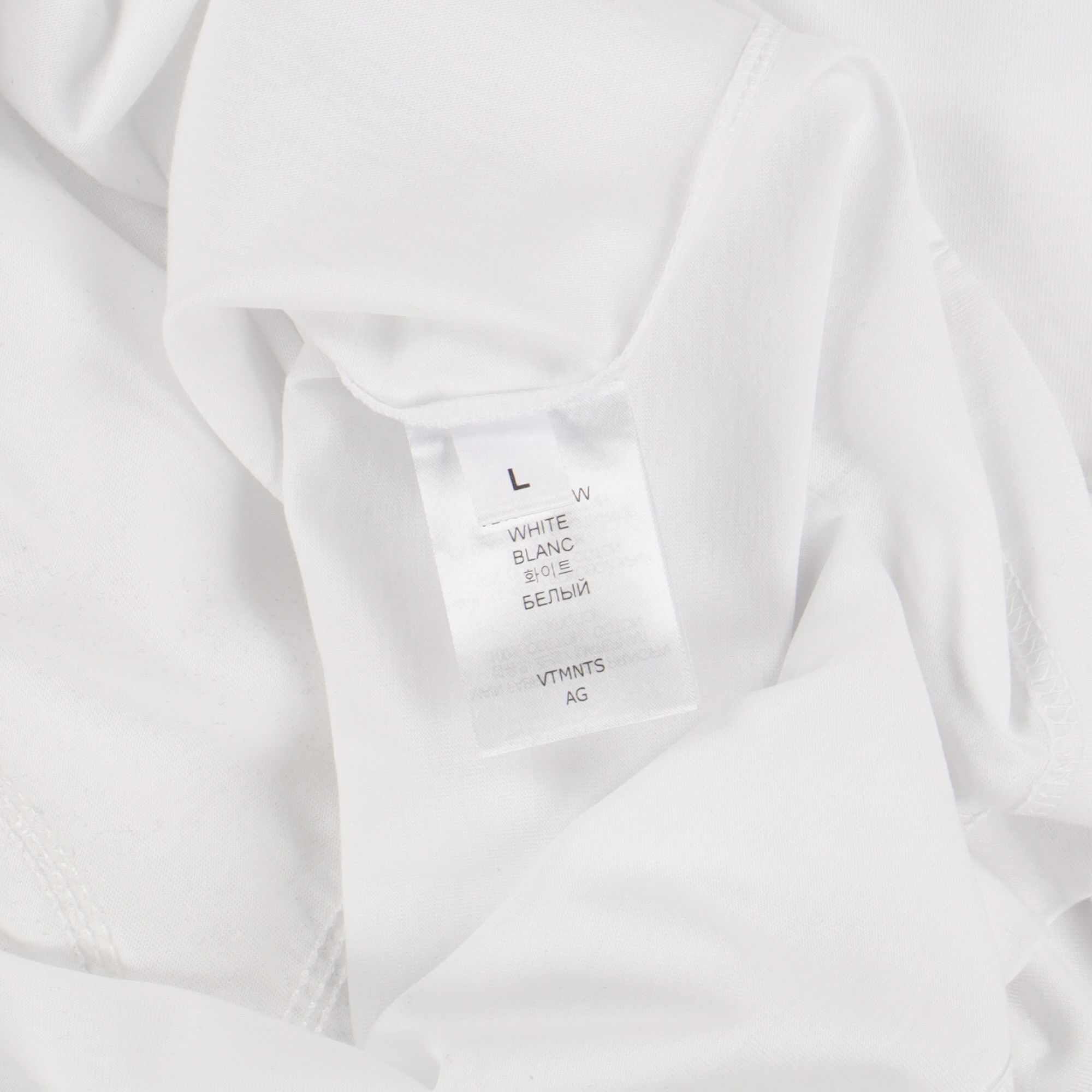 Vetements VTMNTS White Fuck Off Embroidered Long Sleeve T-Shirt Size L / US 10 / IT 46 - 8 Thumbnail