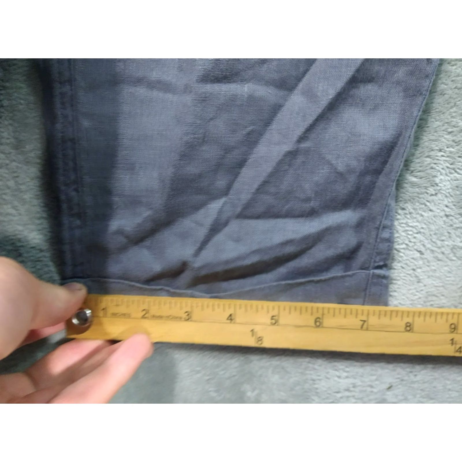 Vintage Tahari High Rise Crop Pants Womens Large Gray Linen Tapered Beachy Bohemian Size 36" / US 14 / IT 50 - 6 Thumbnail