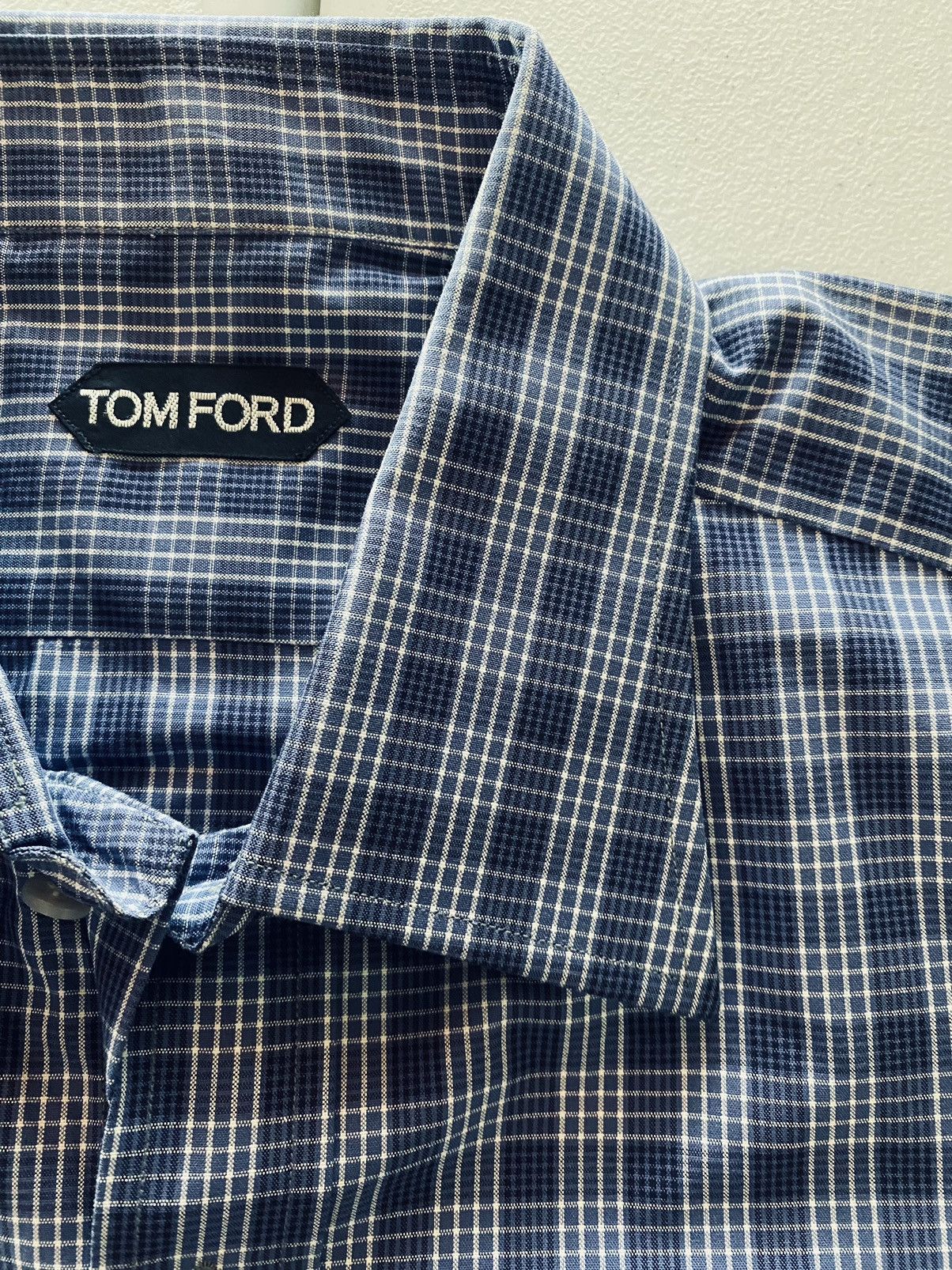 Tom Ford Tom Ford blue glen check shirt 16.5 42e NEW Size US L / EU 52-54 / 3 - 11 Thumbnail