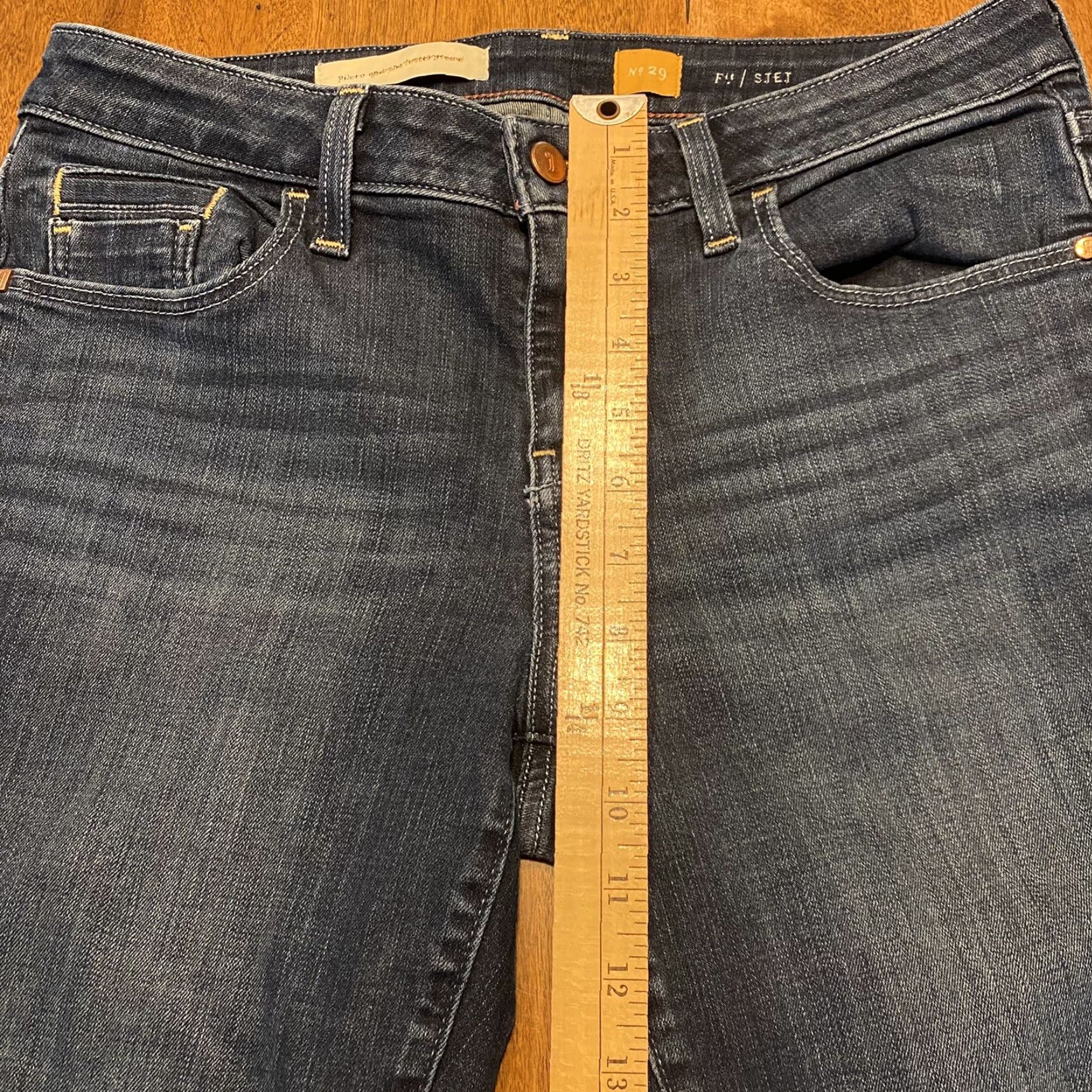 Vintage VINTAGE Pilcro & The Letterpress Jeans No. 29 Stet Women 31 x 28.5 Dark Blue Straight Jeans Womens Size 24" / US 00 / IT 34 - 6 Thumbnail