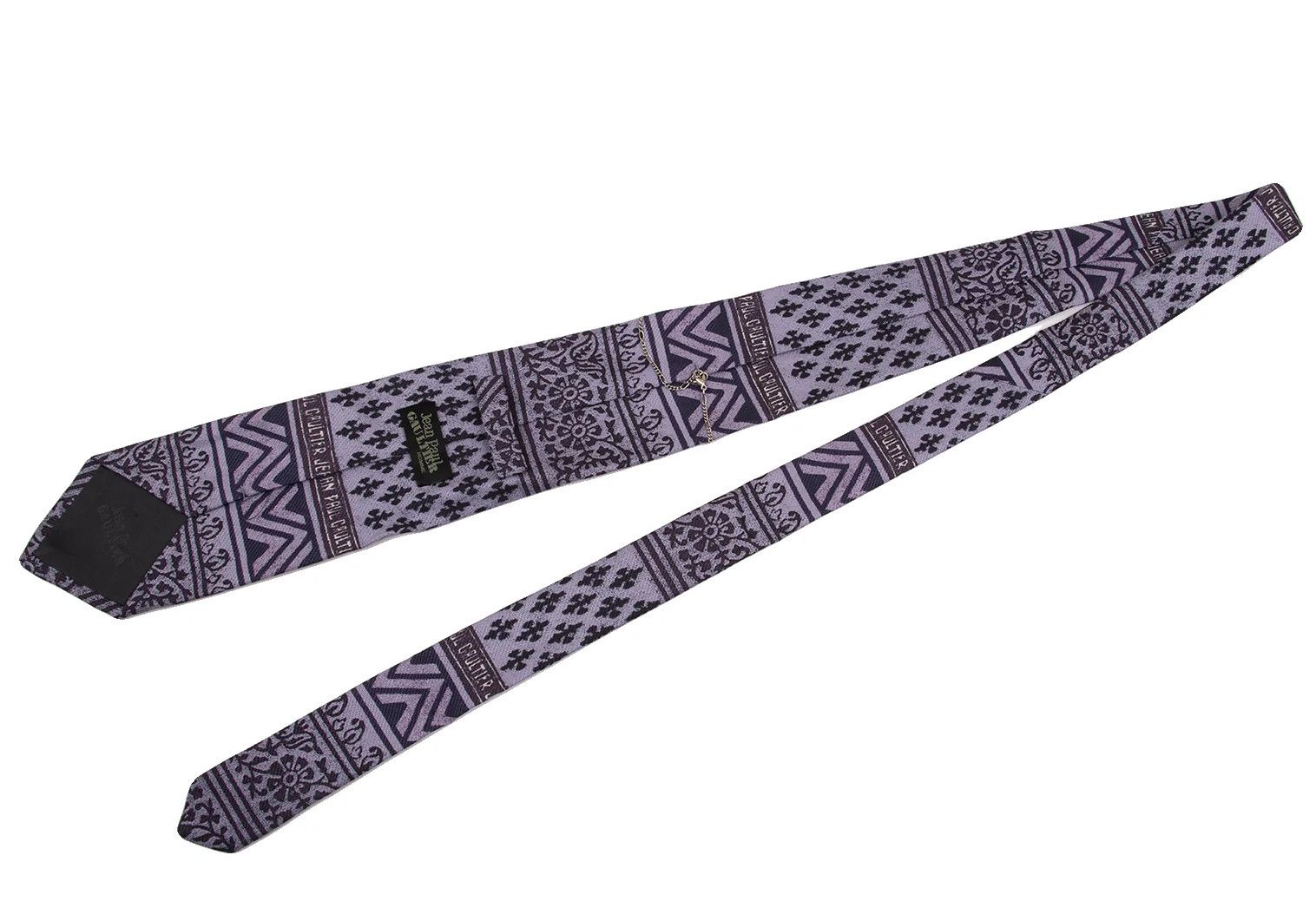 Jean Paul Gaultier Logo Plate Decorative All-Over Pattern Tie in Purple Size ONE SIZE - 5 Thumbnail