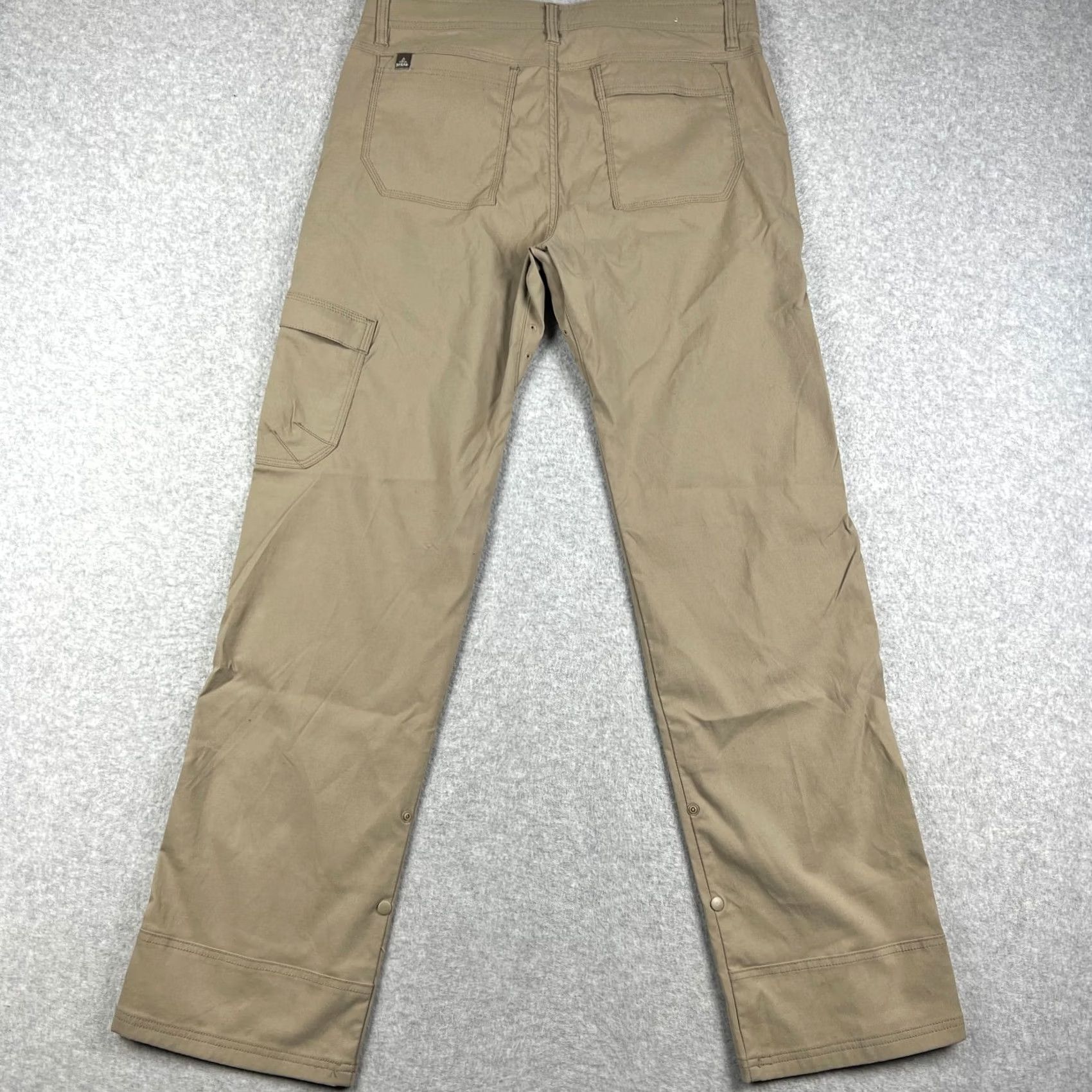 Prana prAna Stretch Zion II Pants Hiking Belt Roll Snap Up 36x33 Mens Beige Size US 36 / EU 52 - 2 Thumbnail